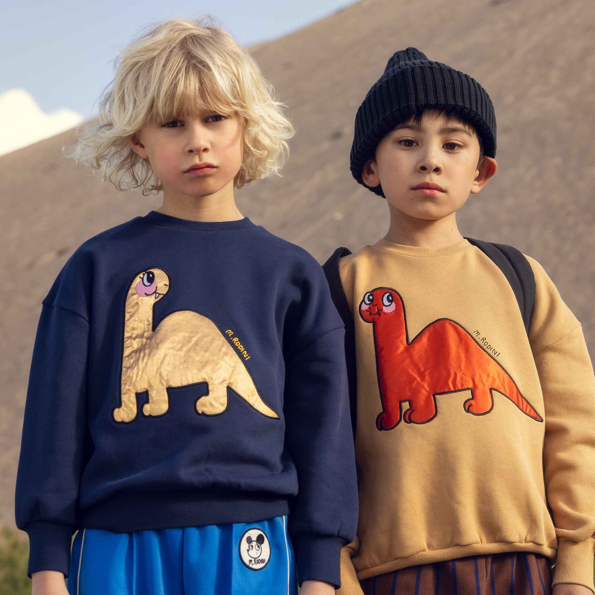 Sweatshirt Red Dino Beige