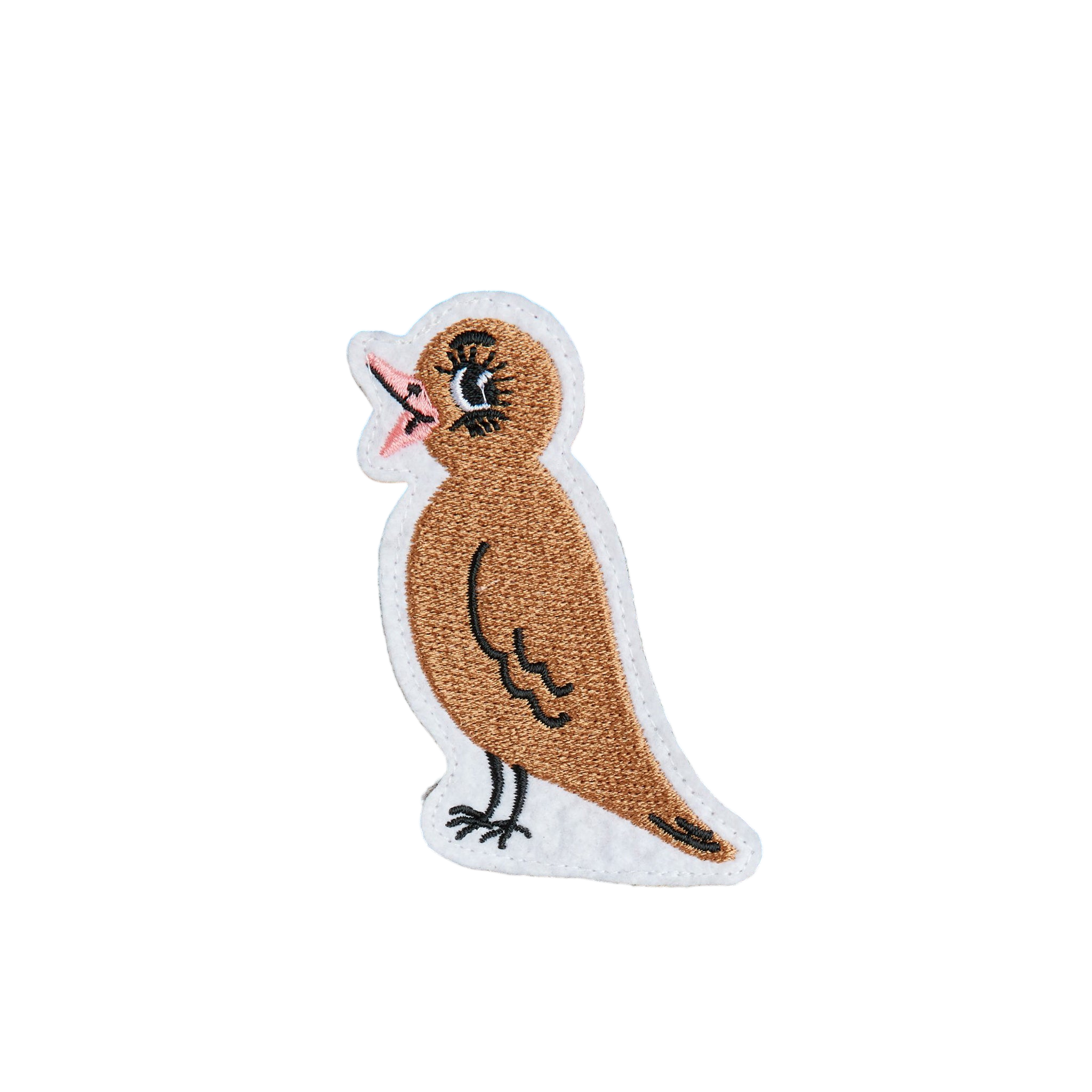 Kleid Stripe Bird Patch Brown