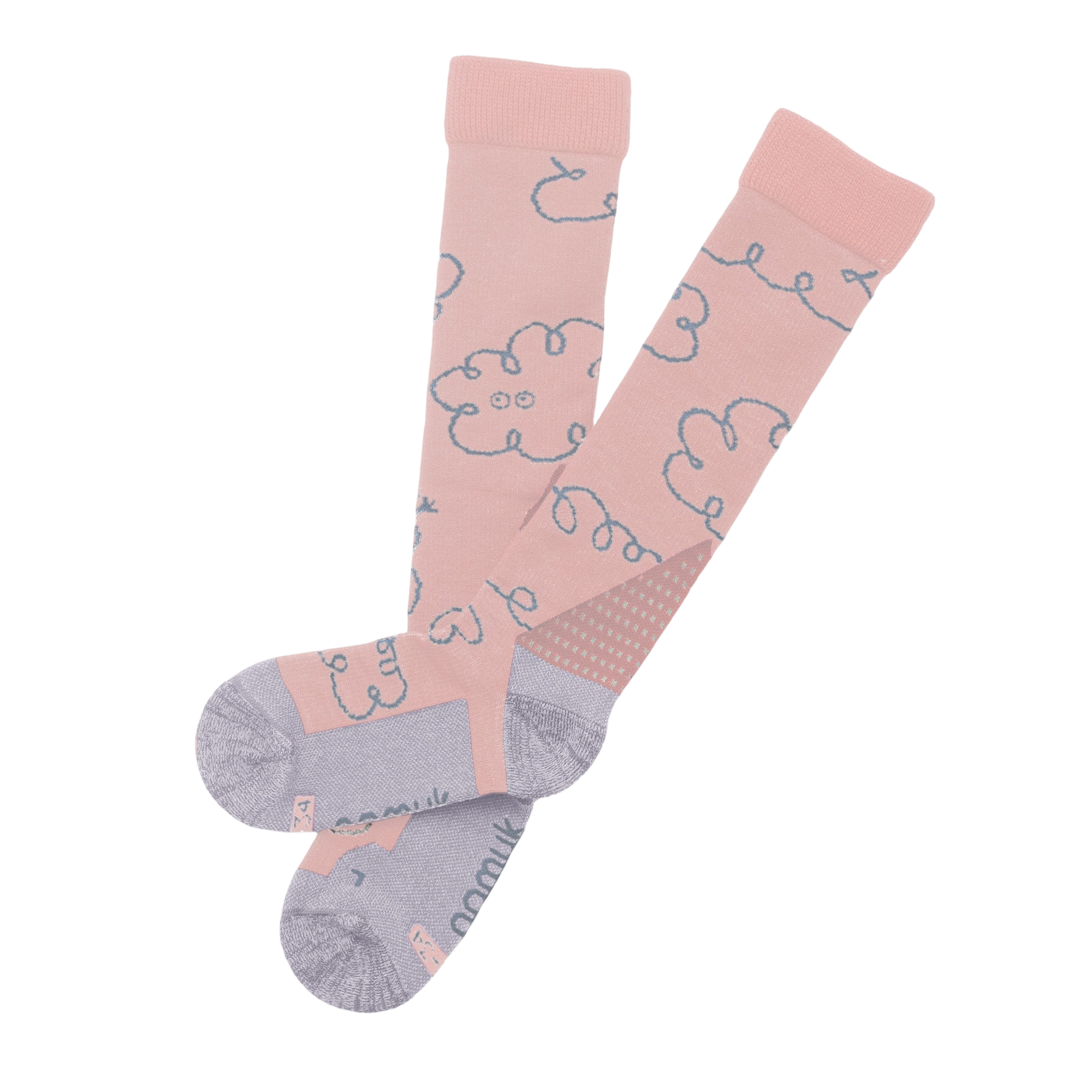 Skisocken Clouds Merino Sunset rose / Purple blue