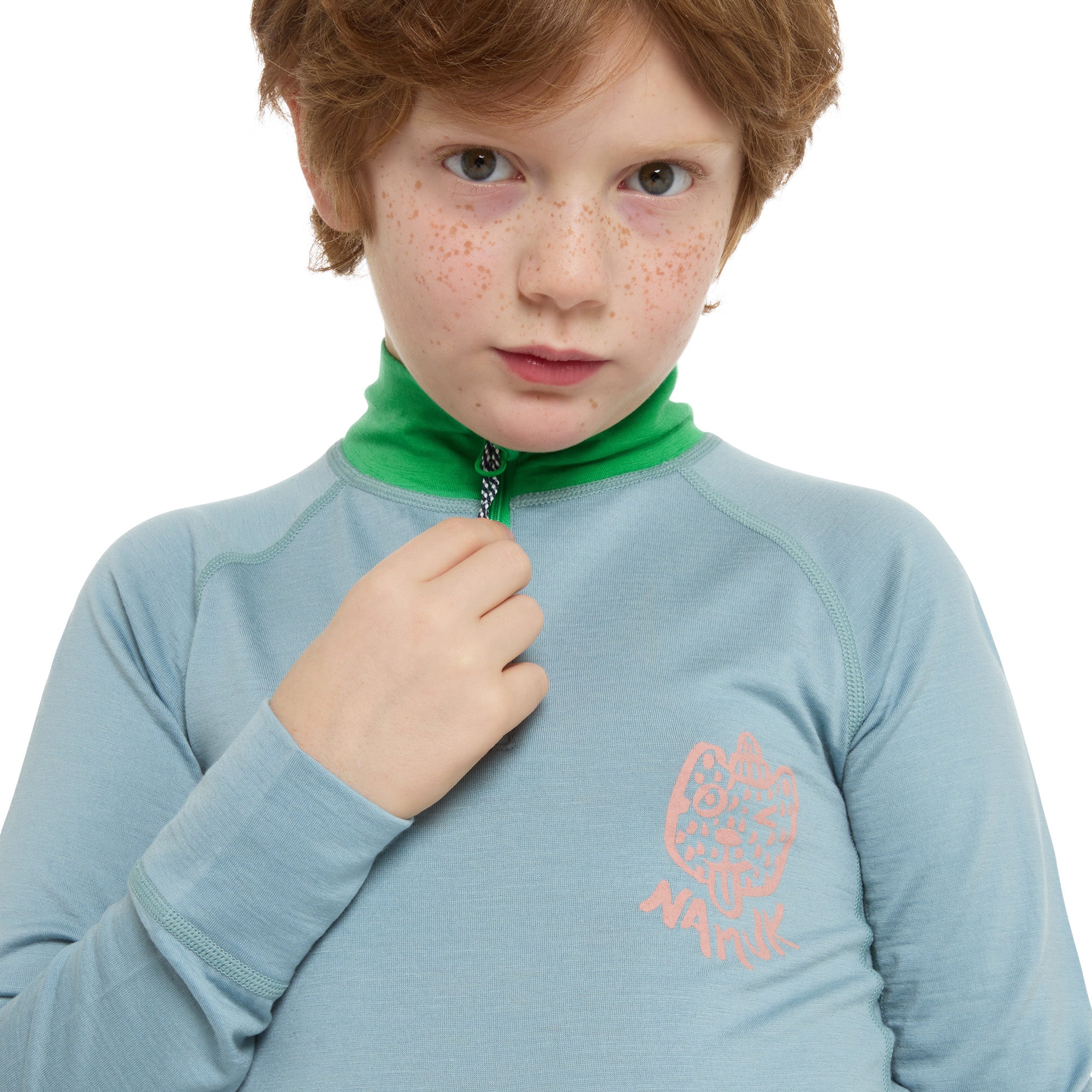 Langarmshirt  Half-Zip Ice Merino Honu Rasca blue / Rana green