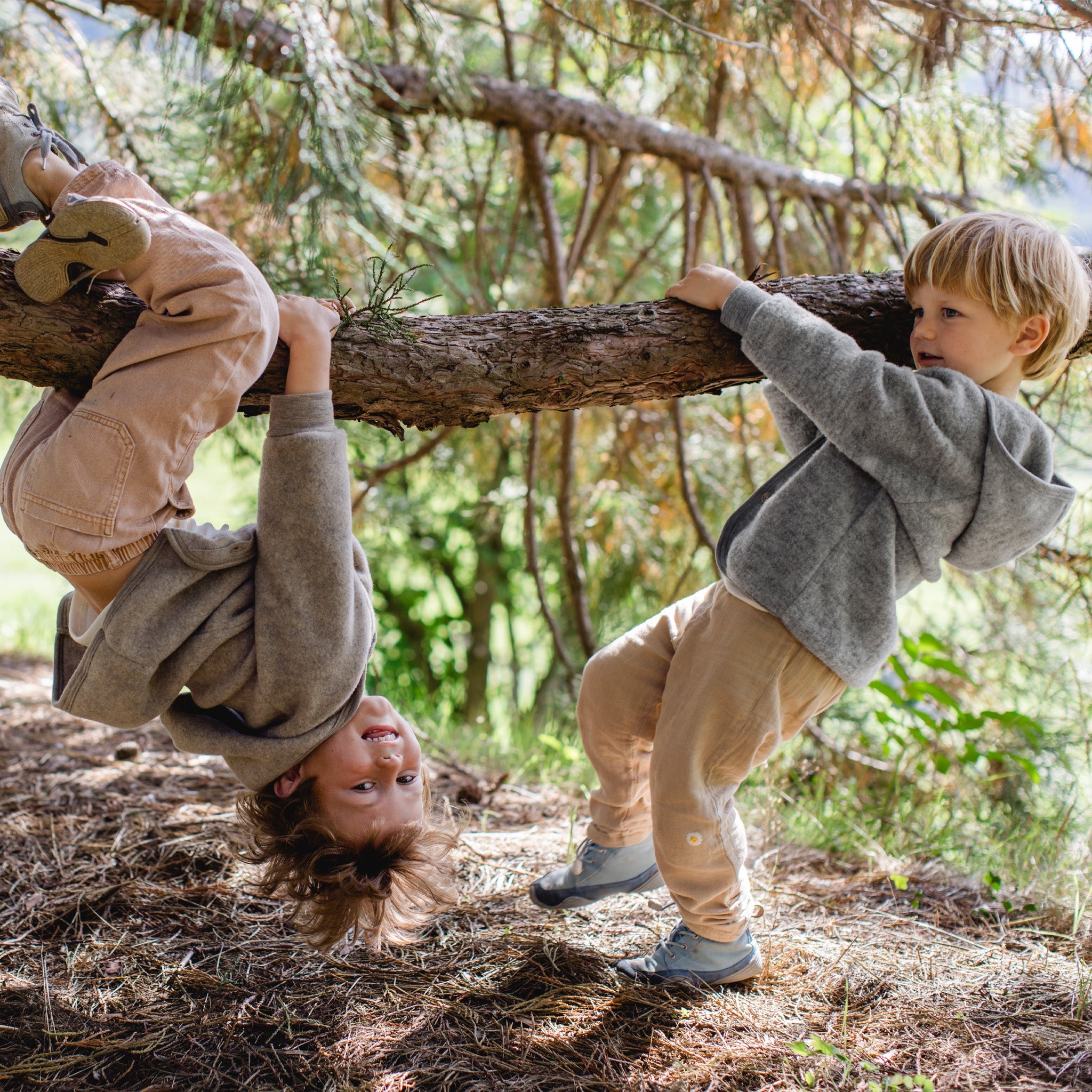 Engel Natur Veste à capuche en laine mérinos gris clair mélangé