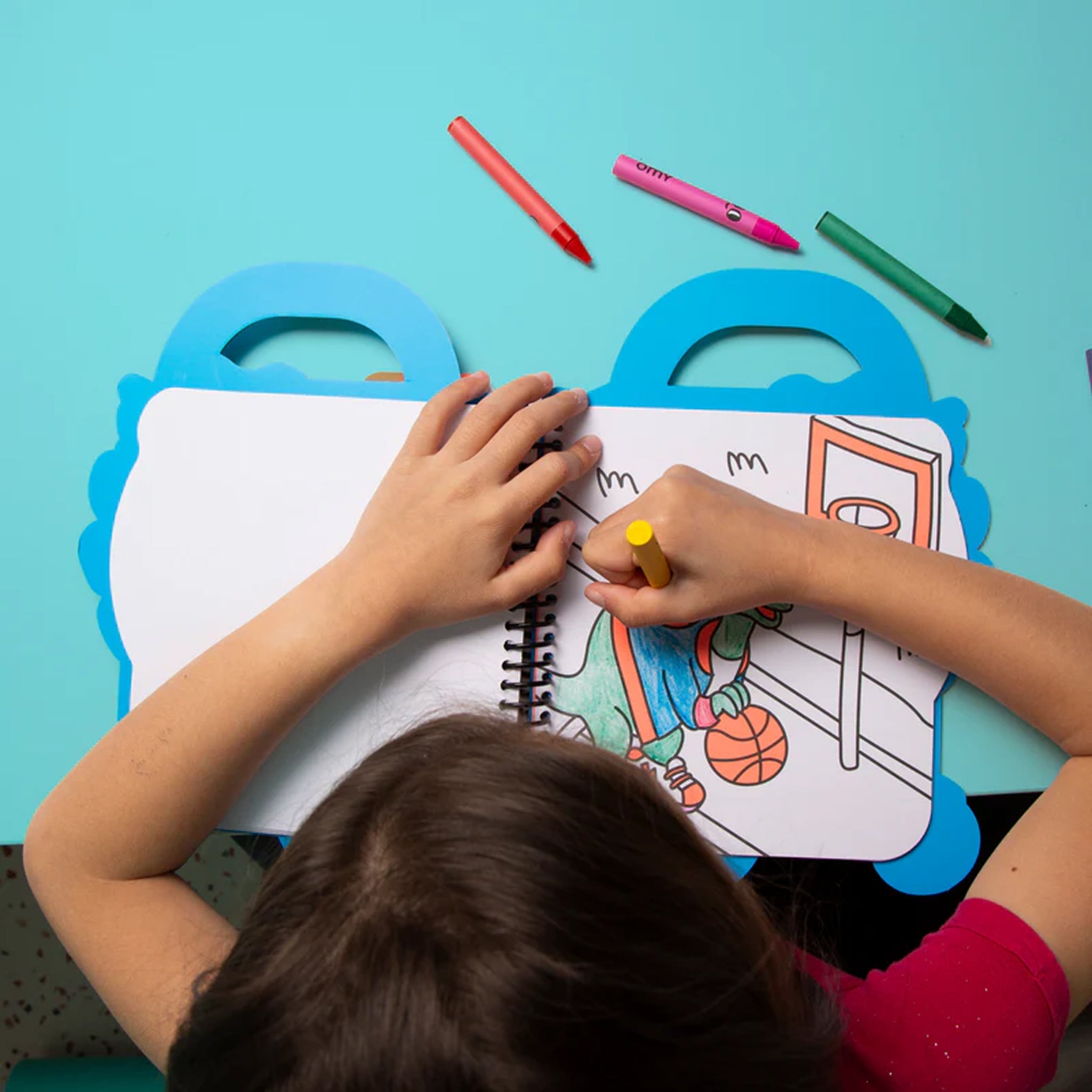 Livre de coloriage avec autocollants Dino OMY