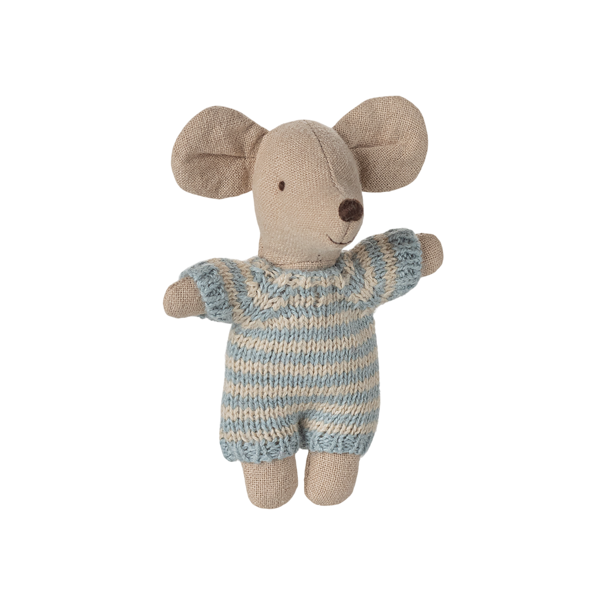 Maileg baby mouse in carrycot blue