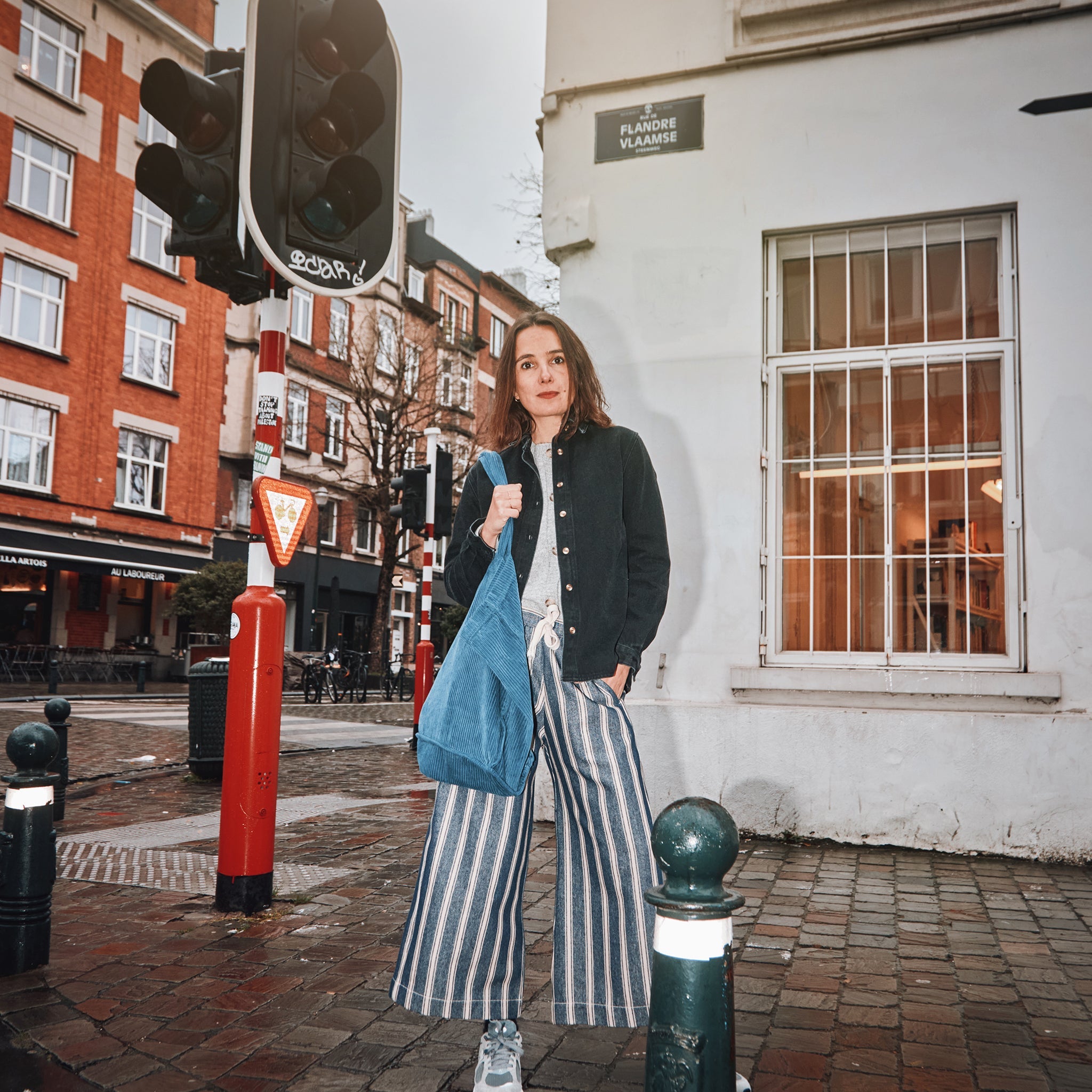 Pantalon adulte Santal Rayures Bleues