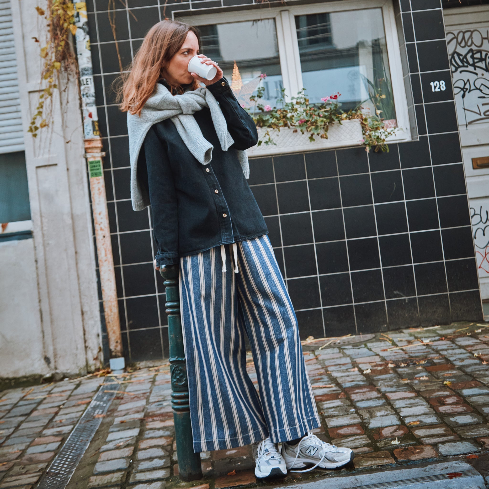 Pantalon adulte Santal Rayures Bleues