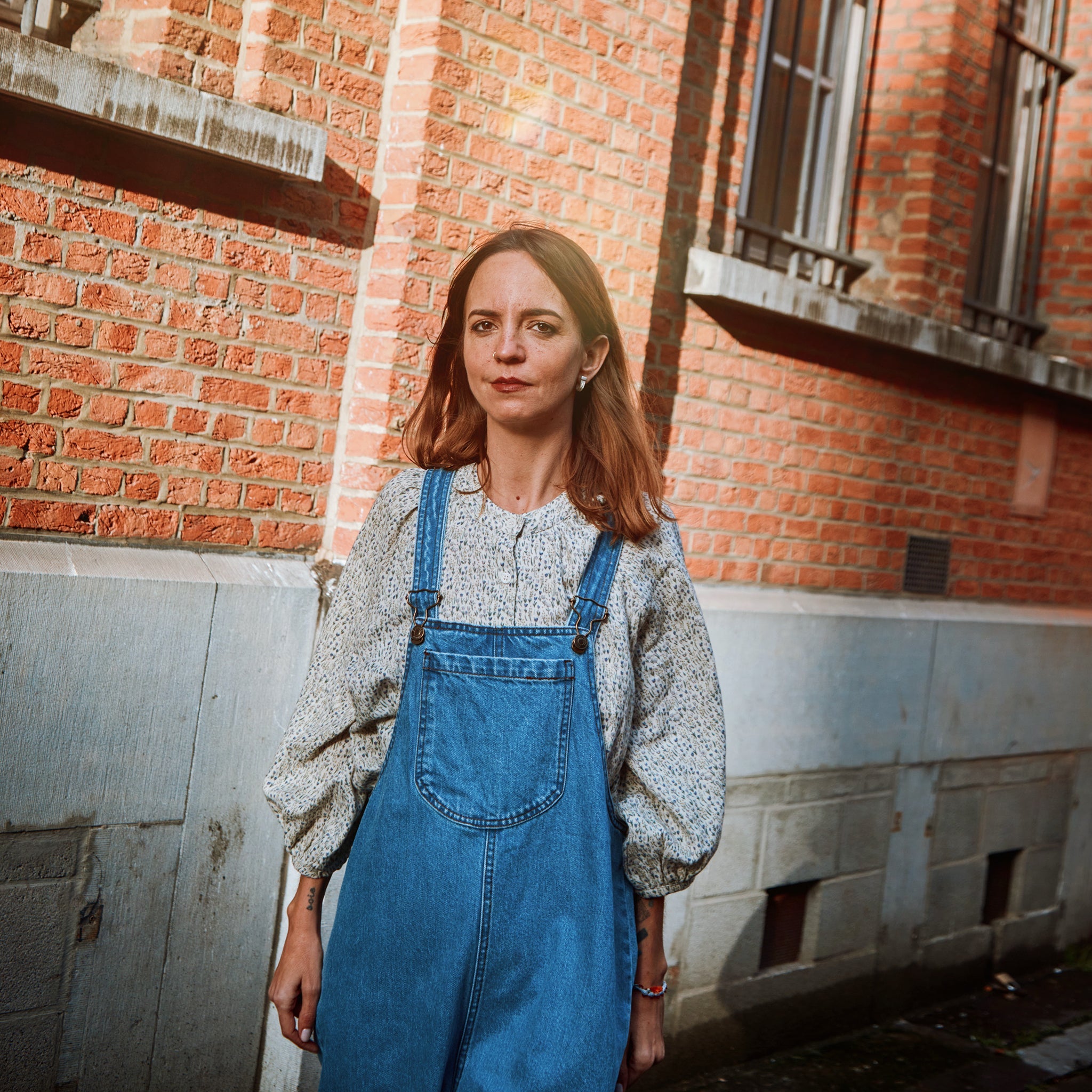 Adult Bluse Onagre Motif Fleuri Lavande Vert