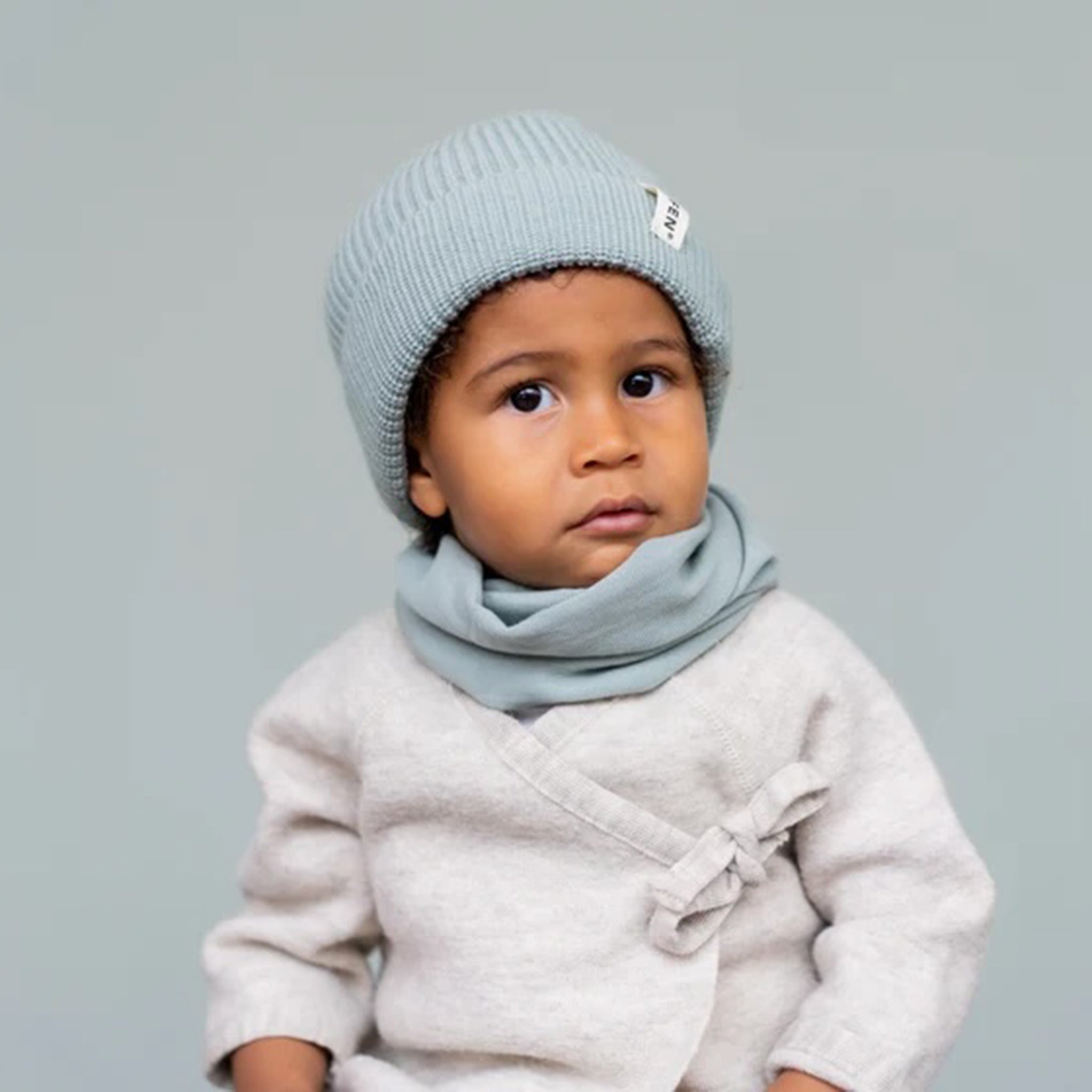 Echarpe loop laine mérinos menthe