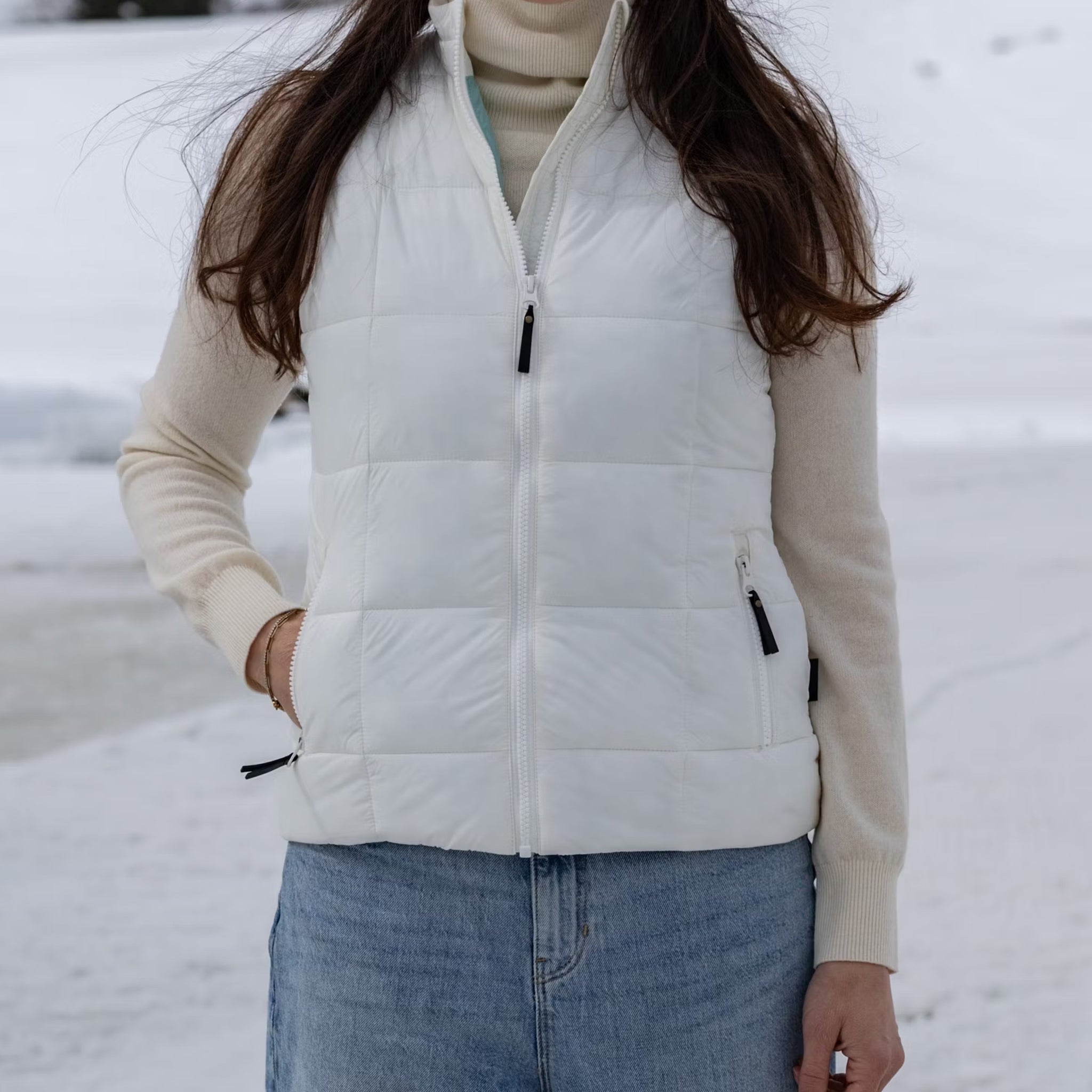 Frauen Weste Thermo Betty off white egret