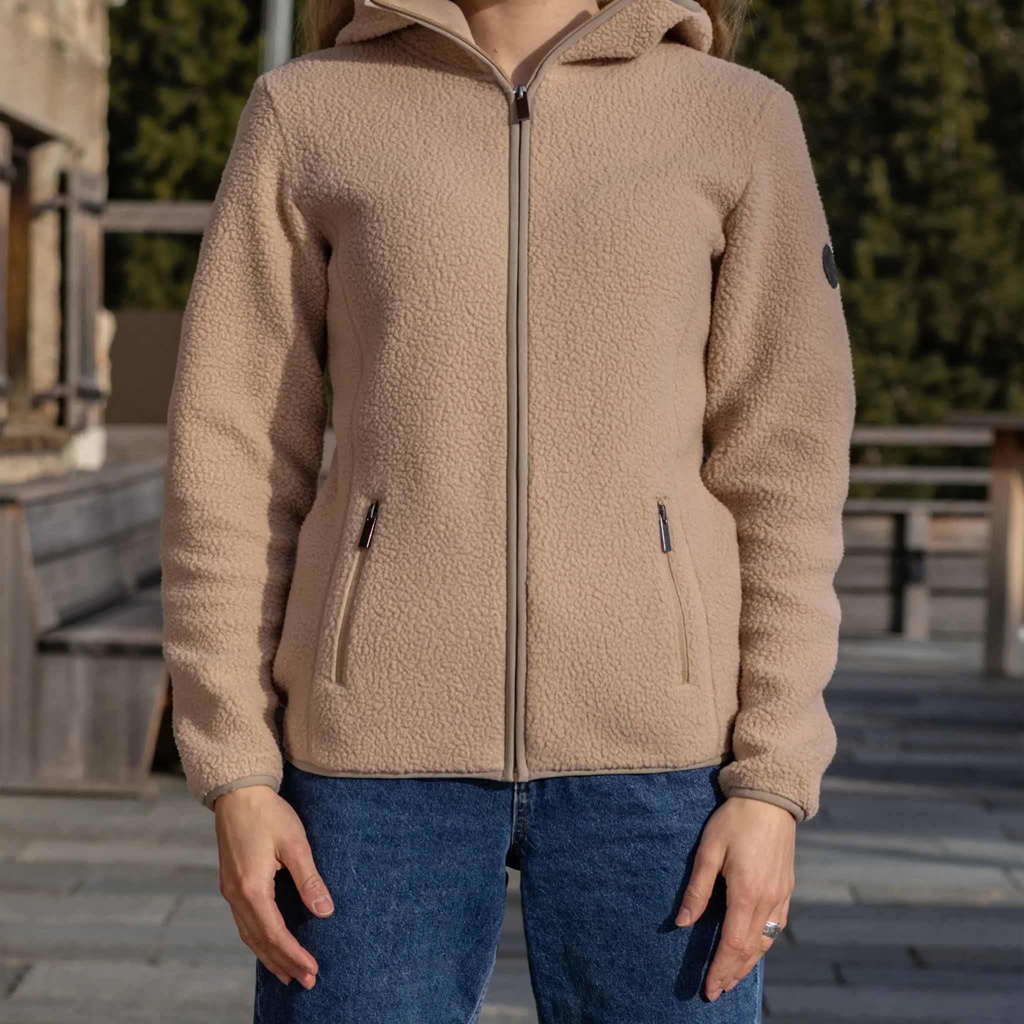 Femmes Bee Sherpa veste oxford tan