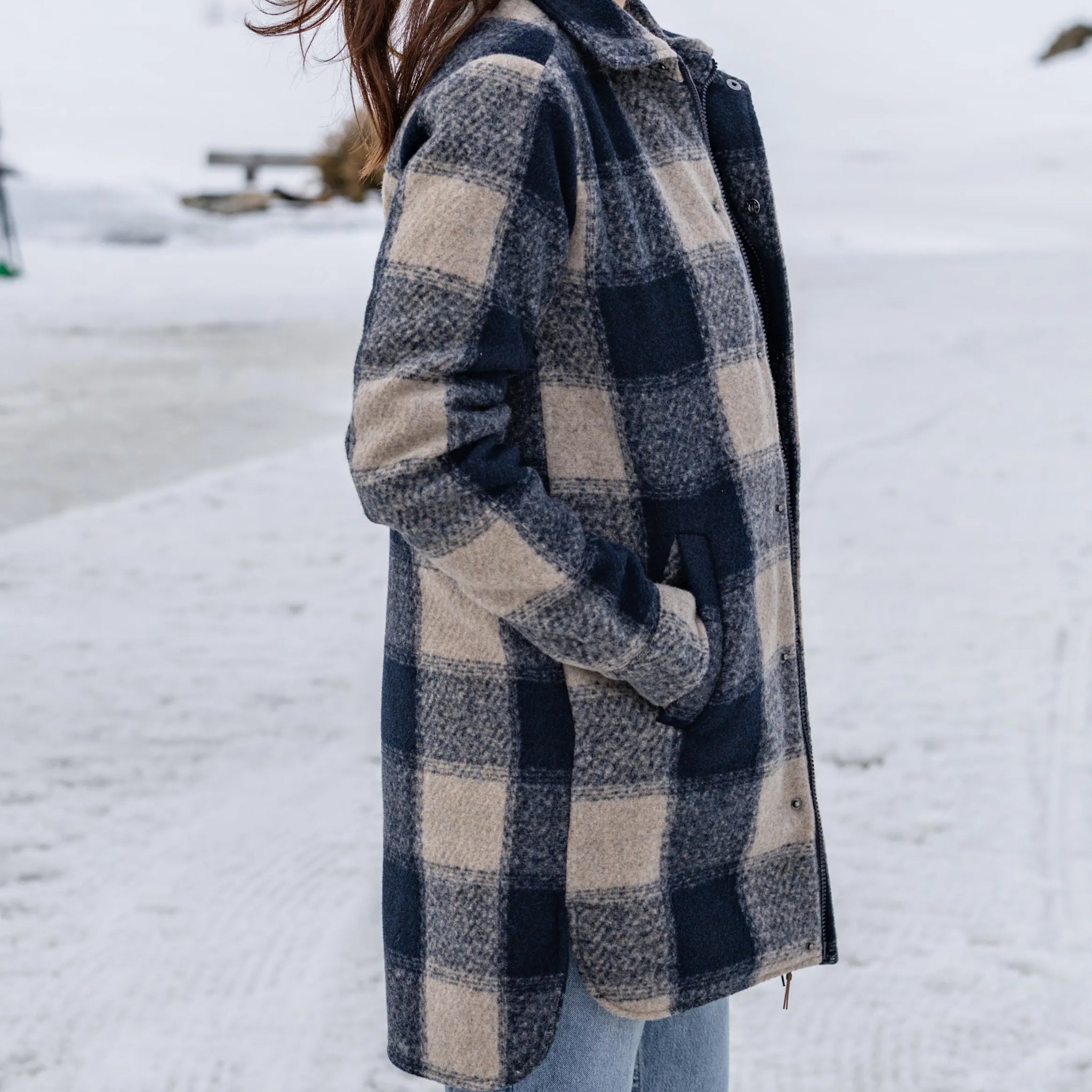 Women's jacket Marla check dark navy