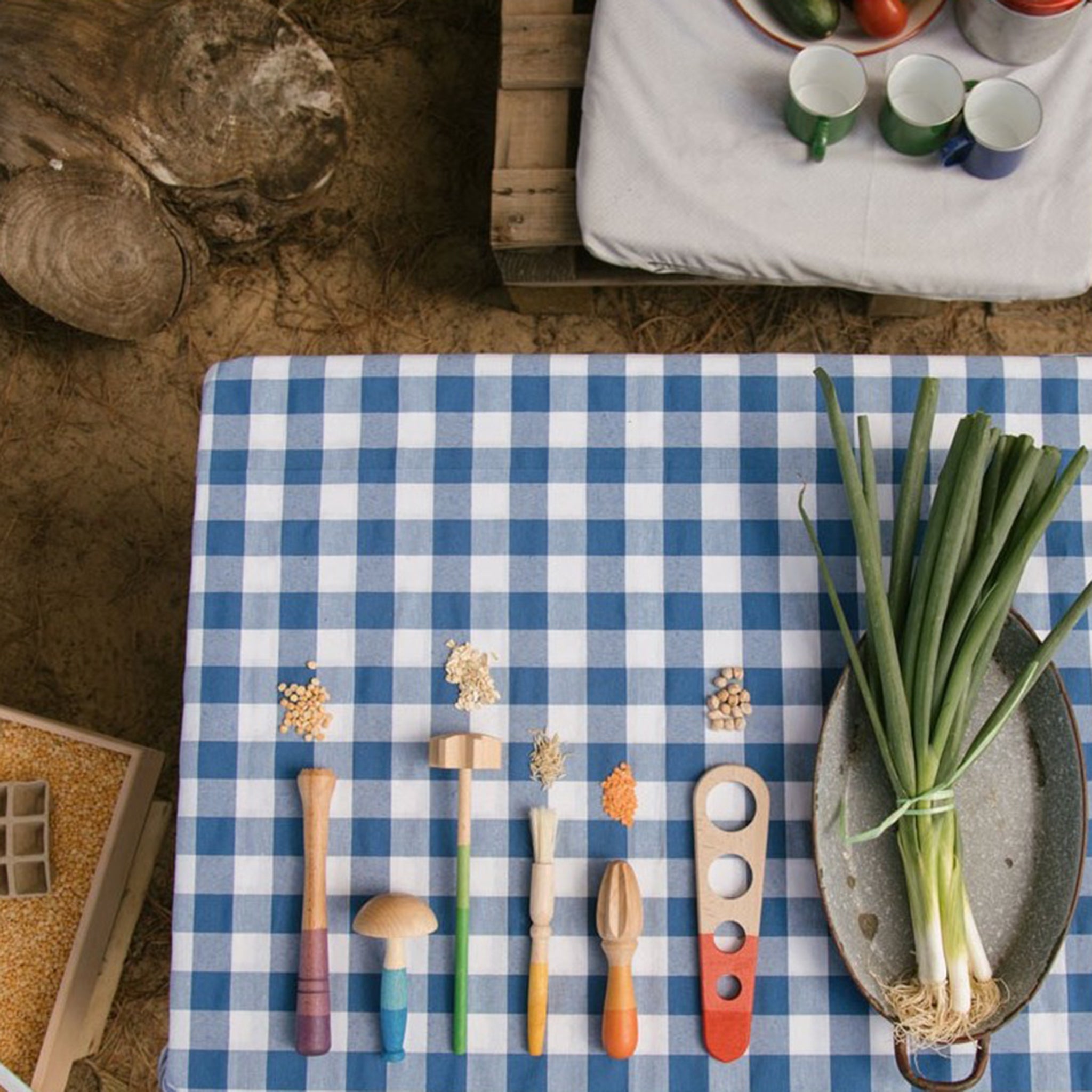 Outils de cuisine en bois Arc-en-ciel Grapat