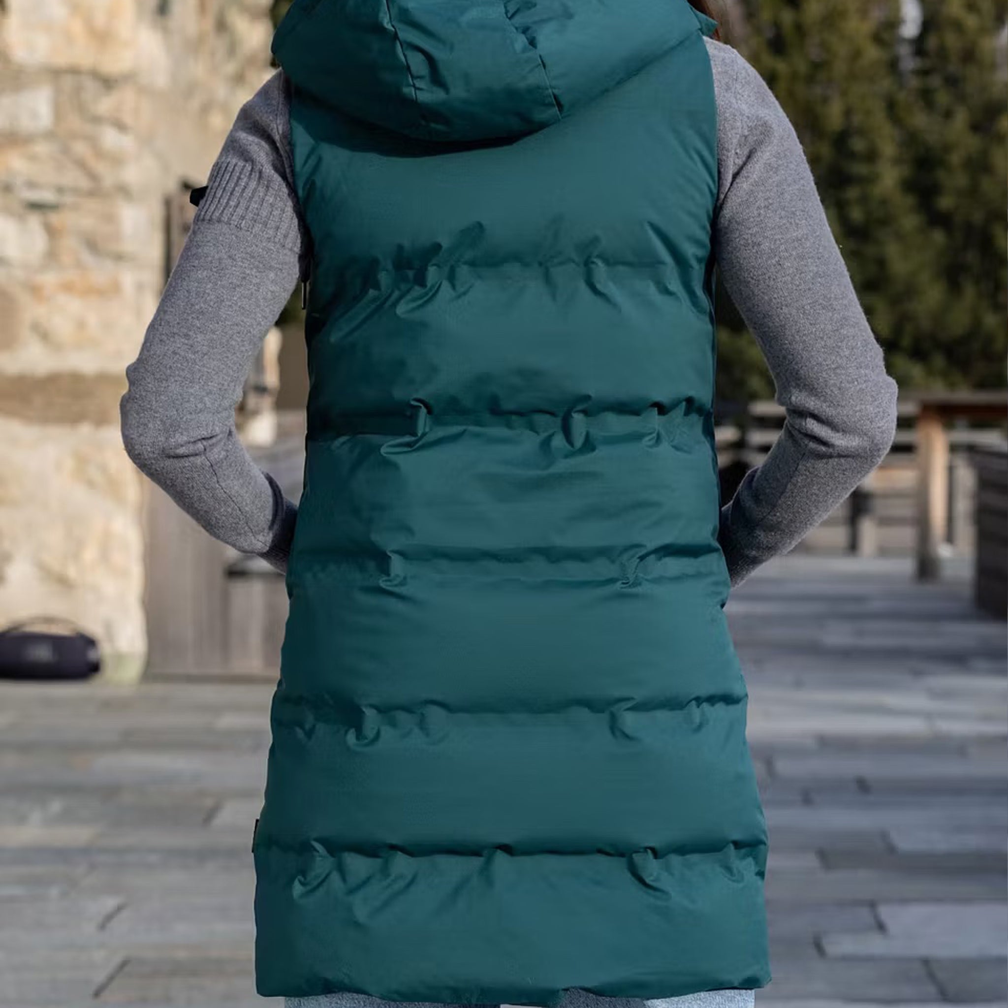 Frauen Gilet Thermo Petra lang sea moss