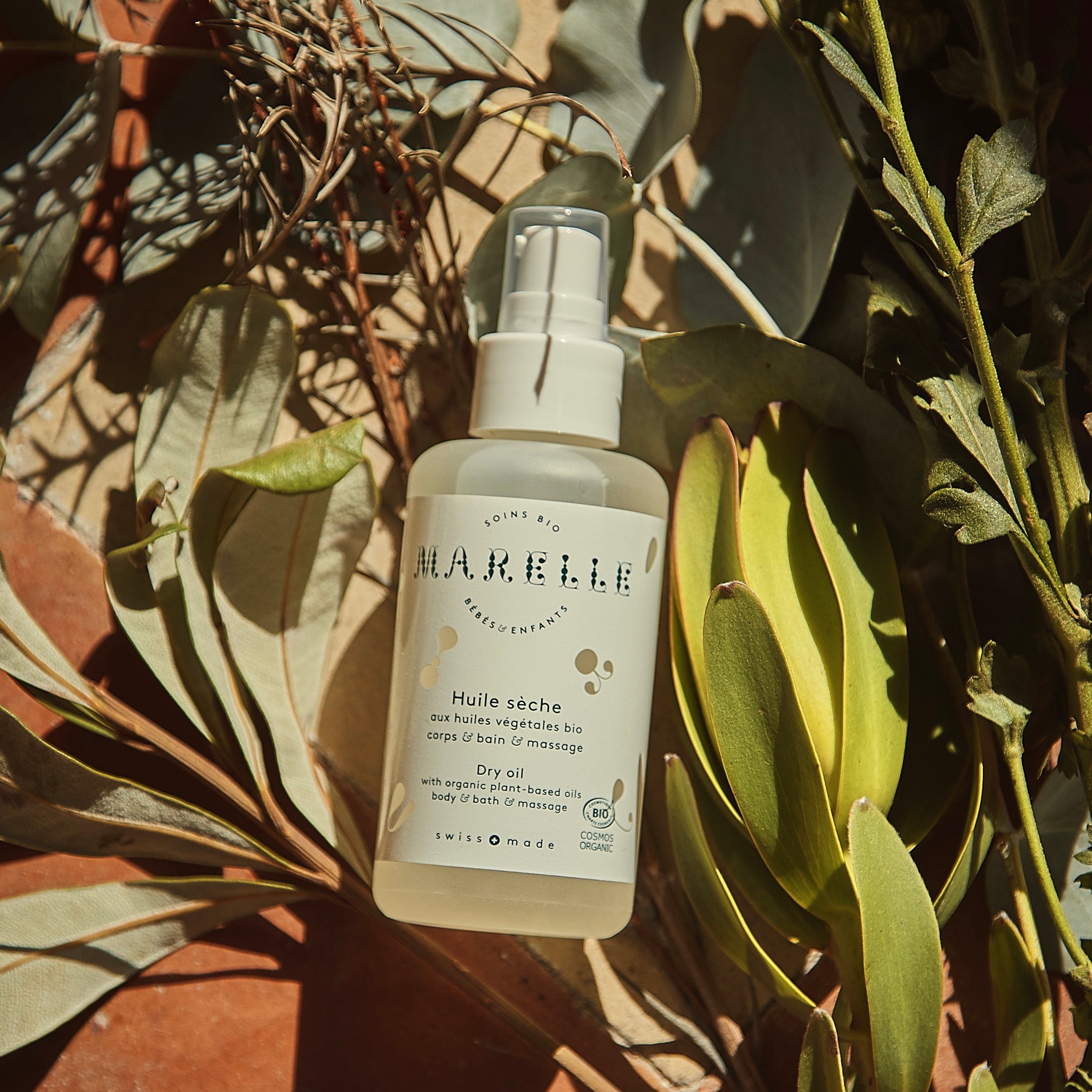 Huile sèche bio 125 ml aux huiles végétales pour le corps & le bain & le massage