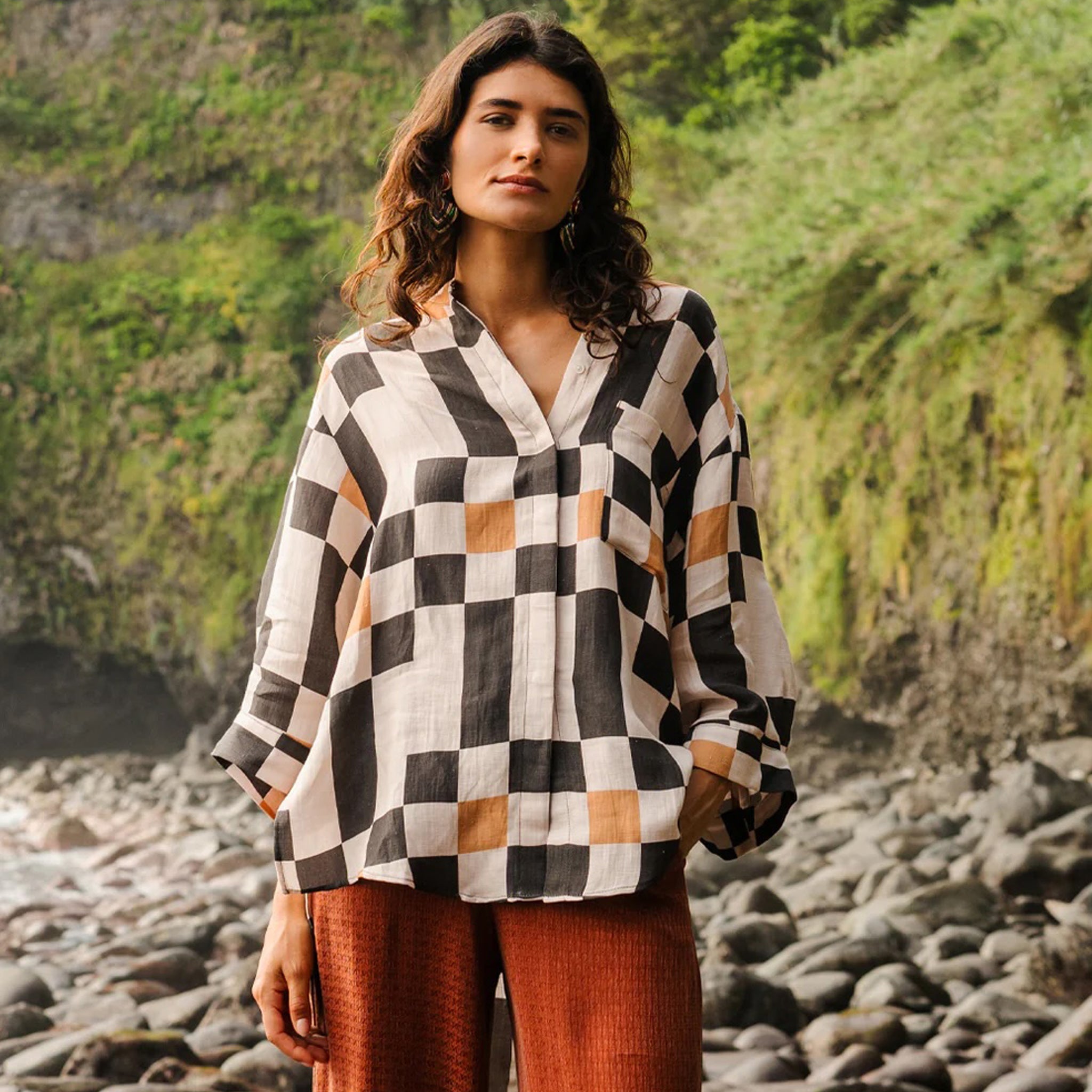 Adult Shirt Serene Porto Occre Light Black Cream