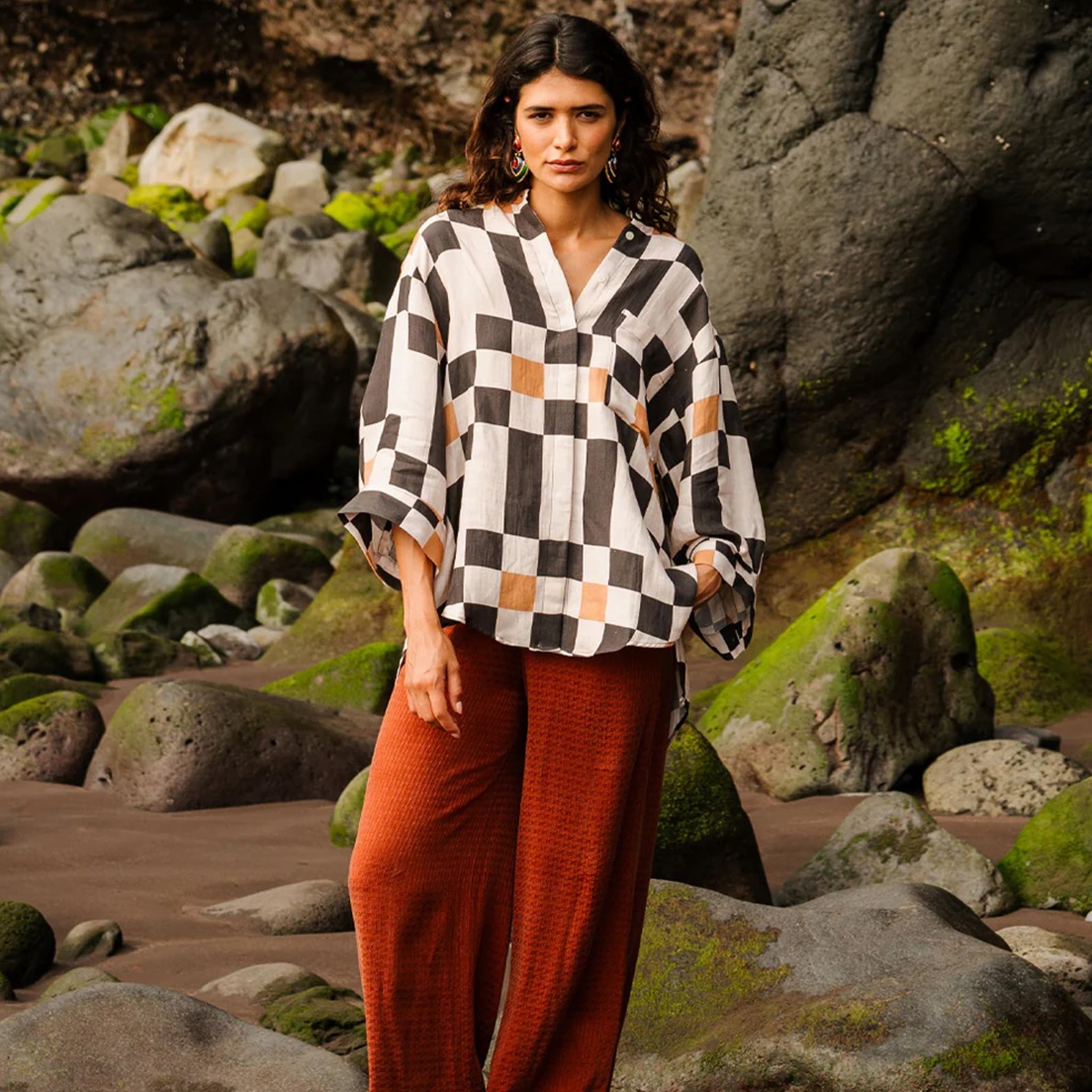 Adult Shirt Serene Porto Occre Light Black Cream