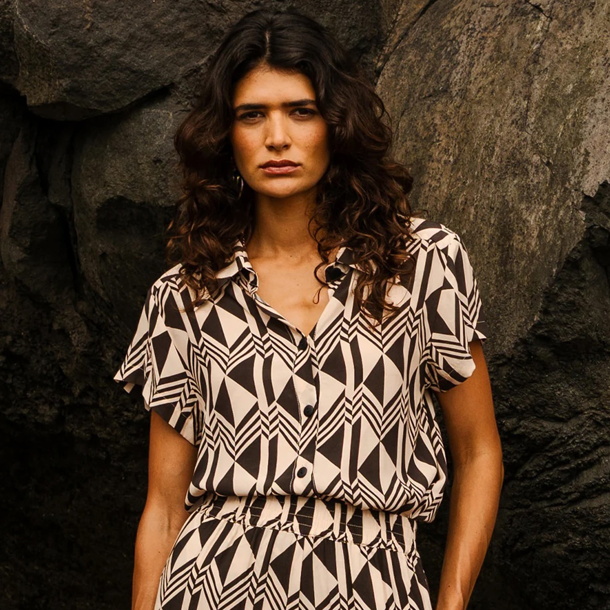 Adult blouse Orla Foxtrot Beige Brown-Black