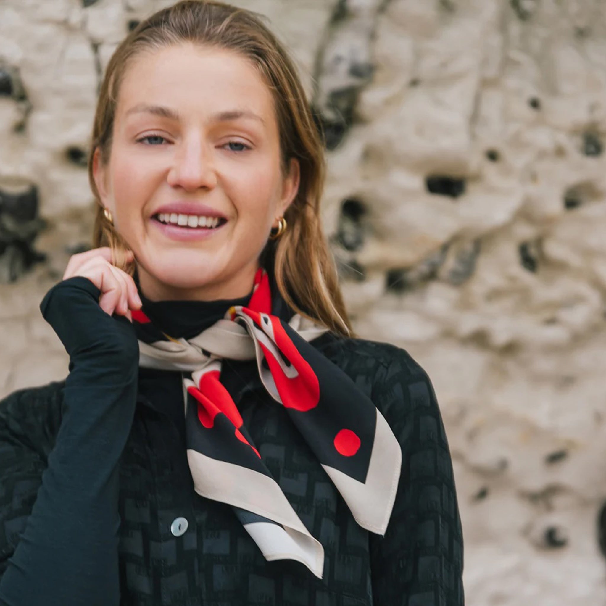 Adult Foulard Red Dragon MIDI Rot Schwarz Beige