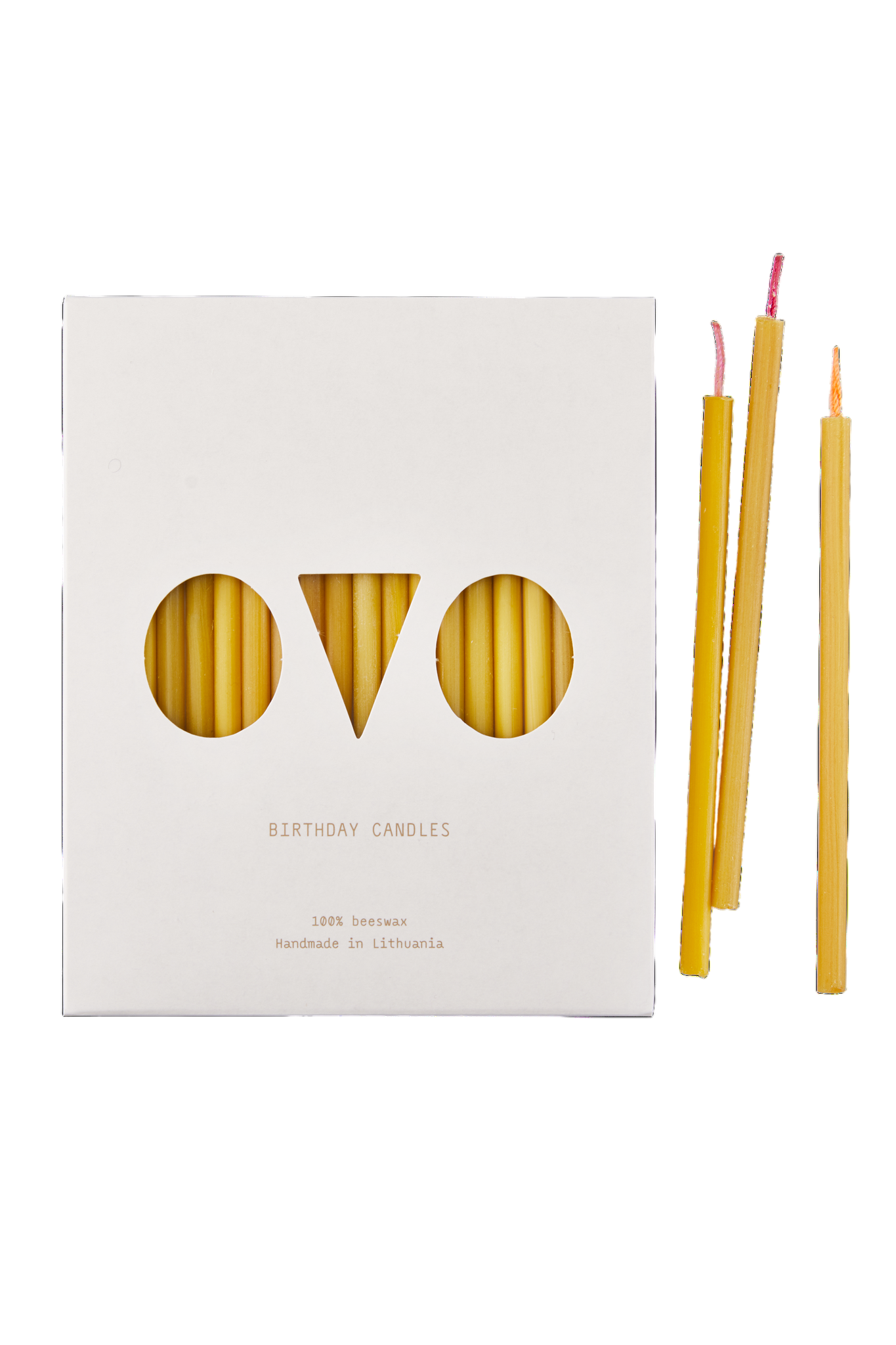 Bougies d'anniversaire en cire d'abeille 10 pièces