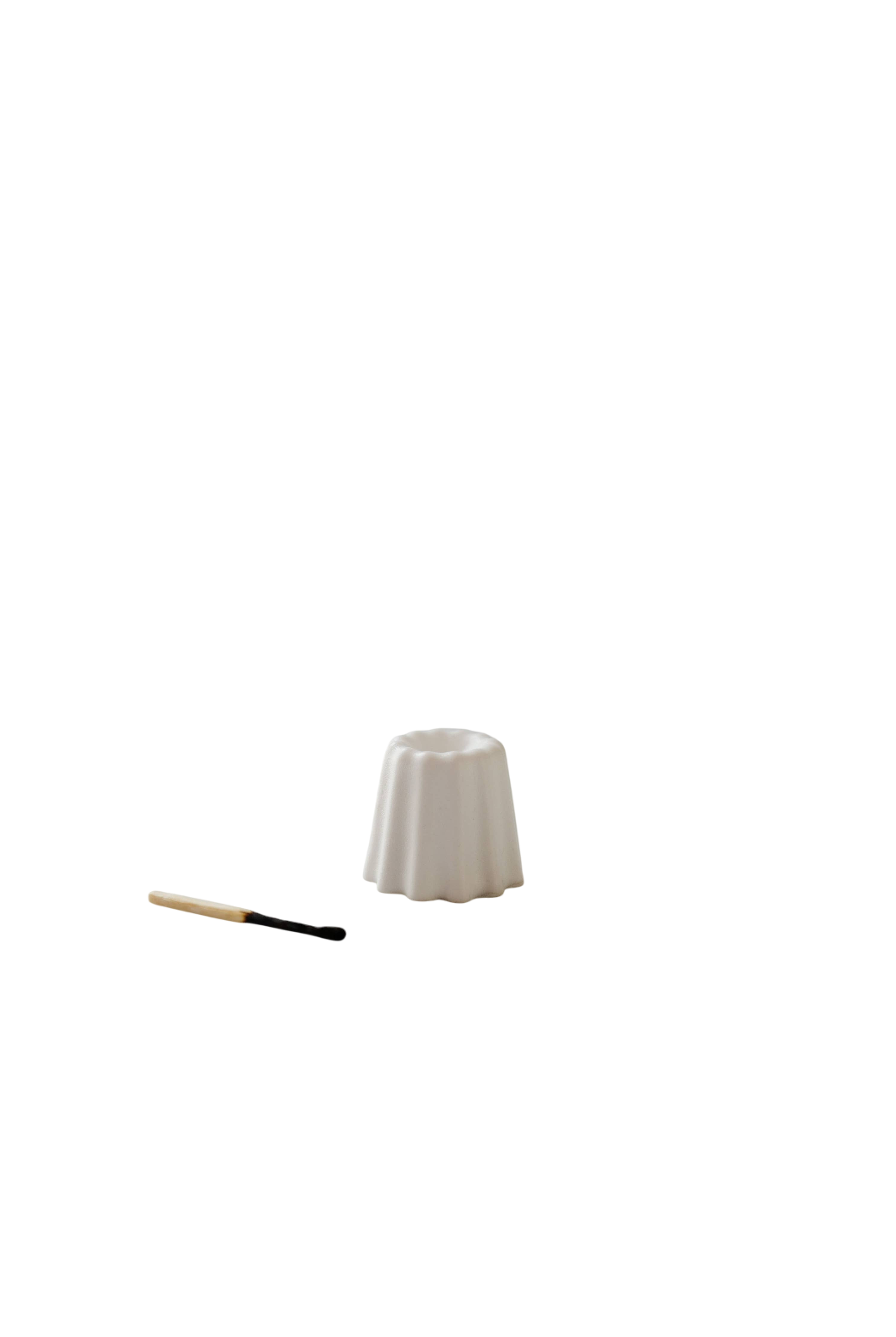Petit bougeoir en porcelaine, blanc mat