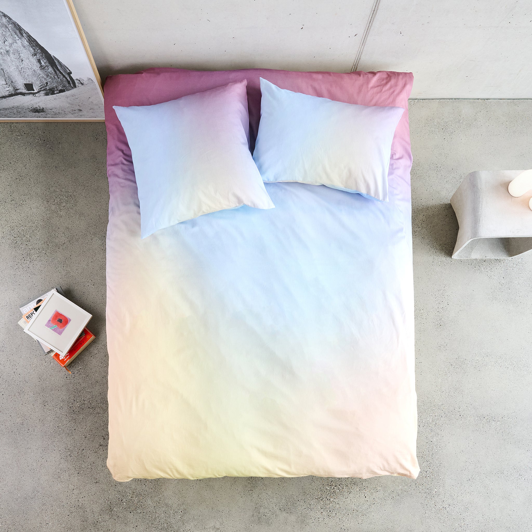 Ida Sky/Plum, housse de couette 160x210 cm