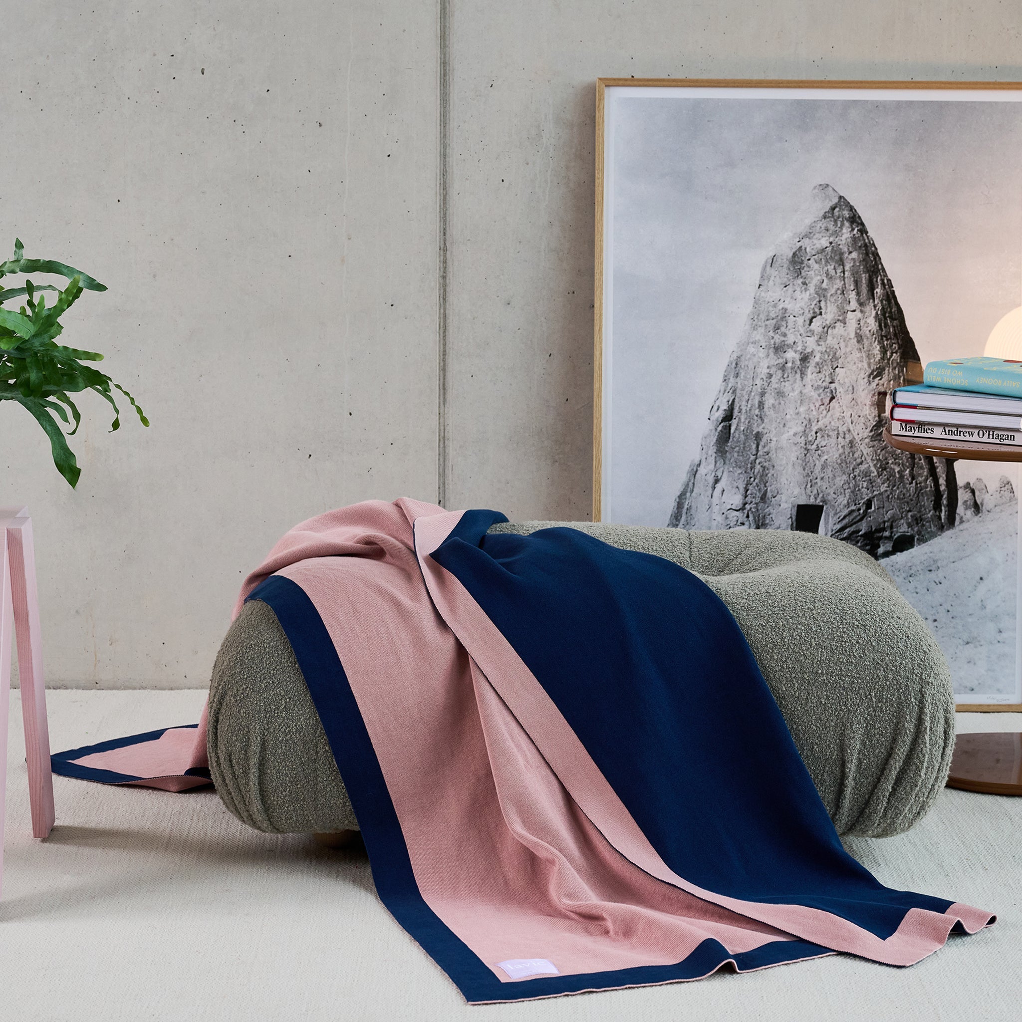 Lolla Dark Ash Rose/Indigo, Plaid 125x170 cm