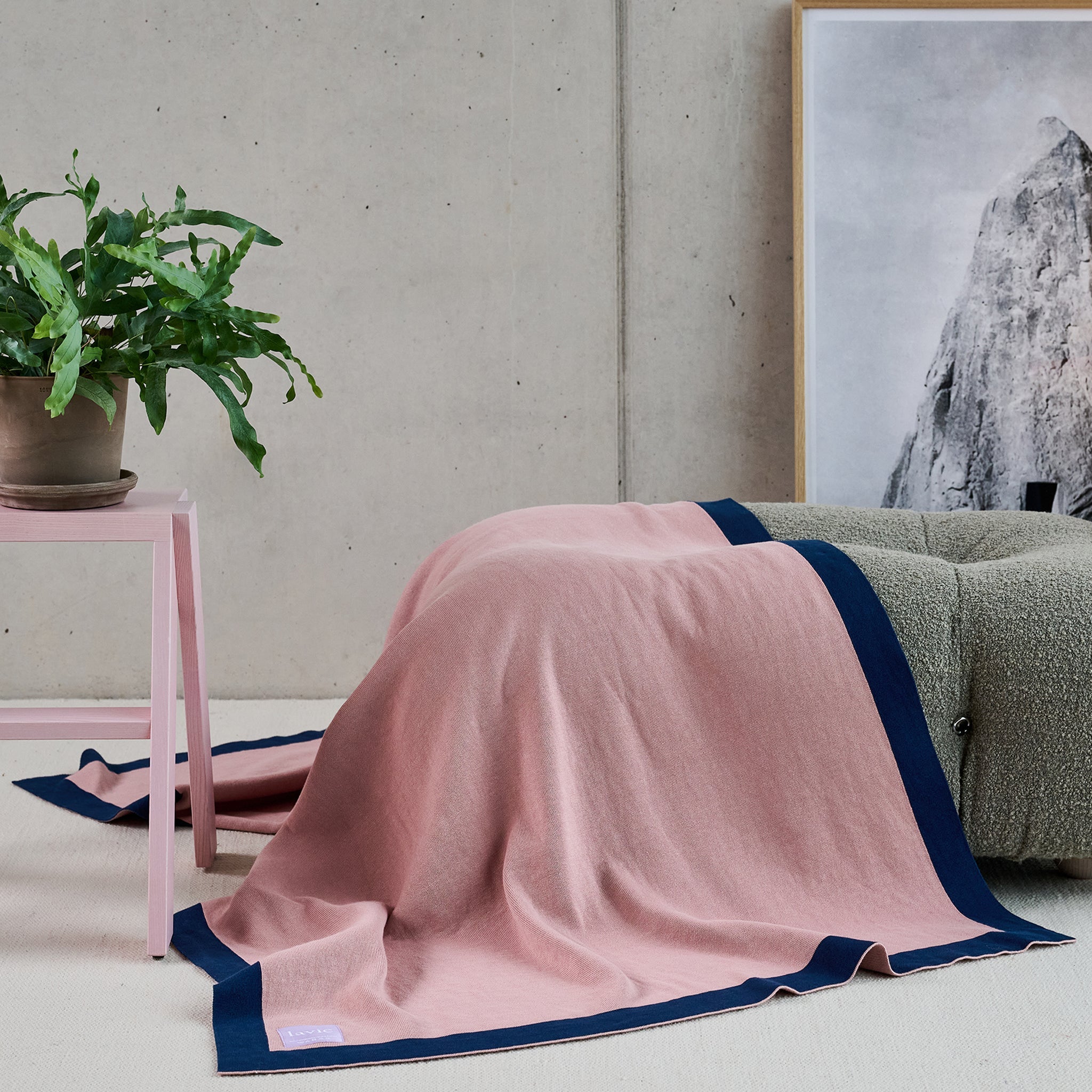 Lolla Dark Ash Rose/Indigo, Plaid 125x170 cm