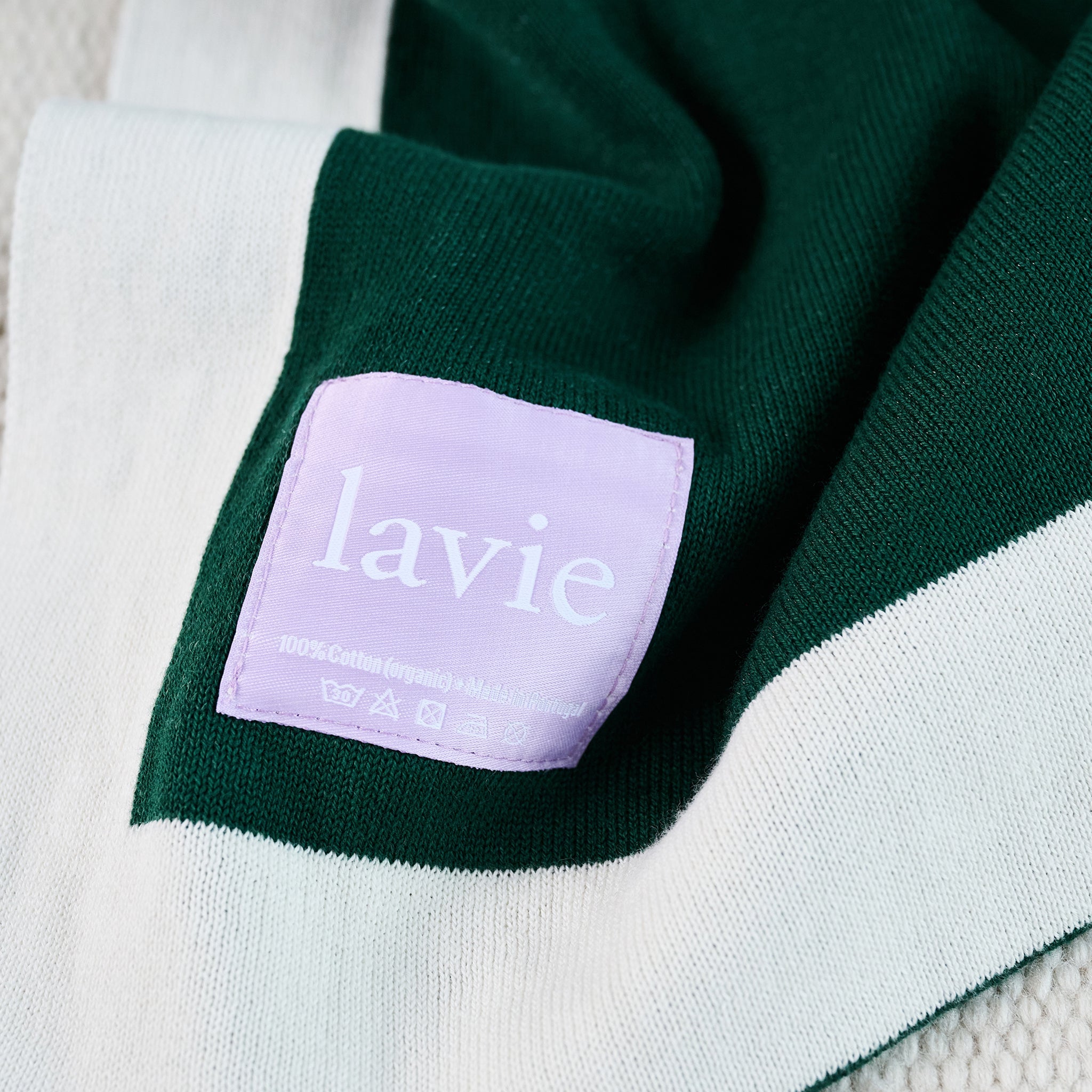 Lolla Dark Green/Undyed, Plaid 125x170 cm