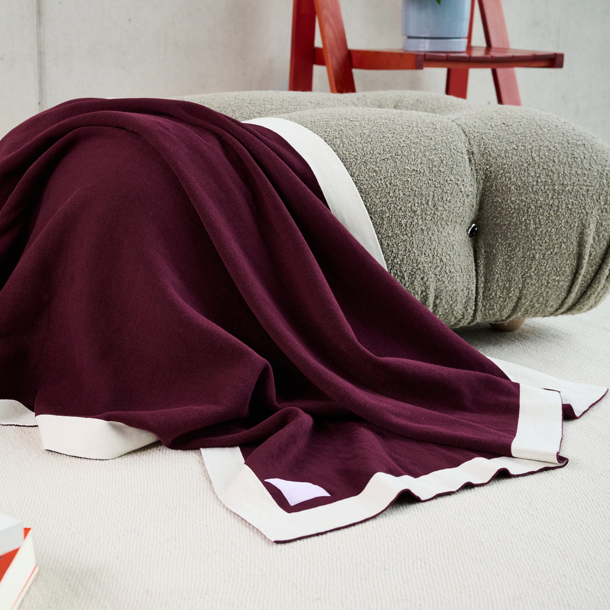 Blanket Lolla Plum/Undyed, Plaid 125x170 cm