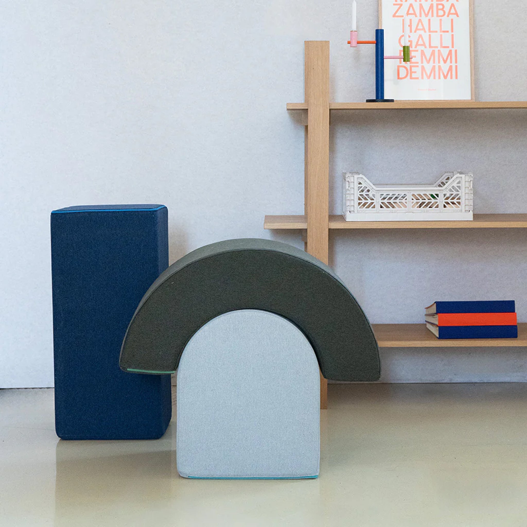 Set de blocs de construction souples Ramba Zamba + Halli Moss / Sky / Midnight