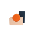 Soft building block set Remmi Demmi + Halli Sand / Tangerine / Midnight