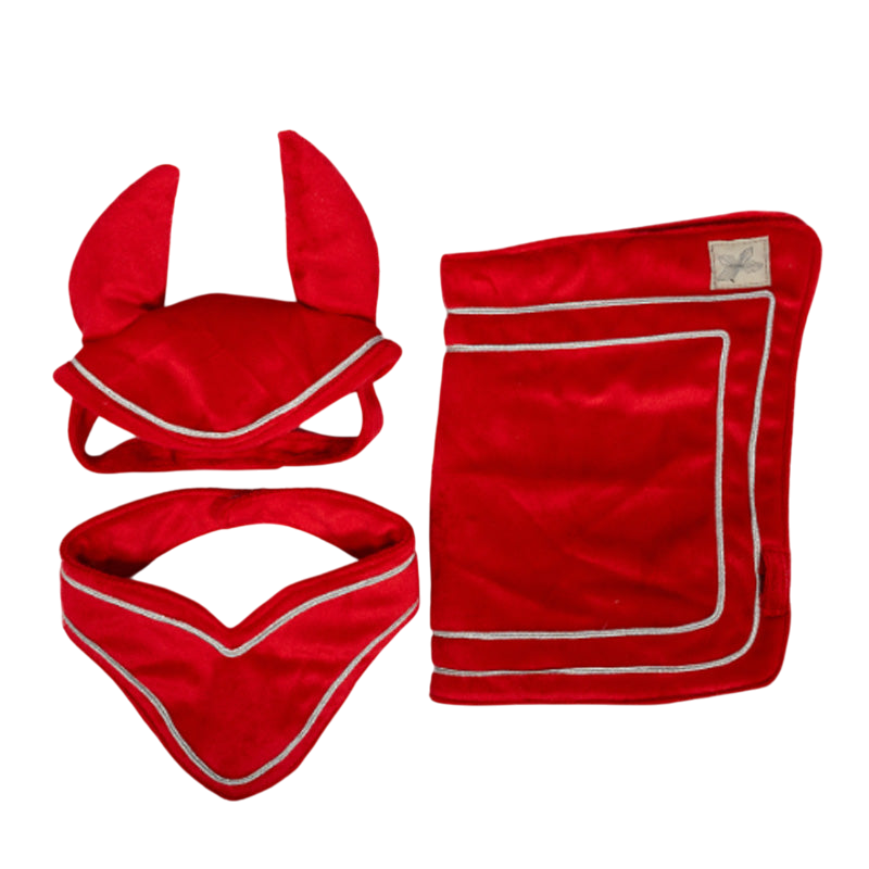 Show set for hobby horses - red