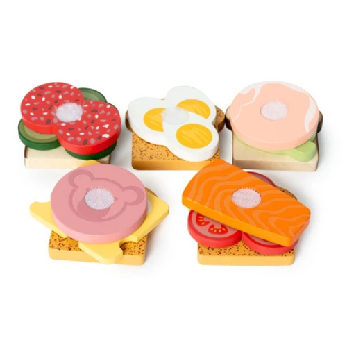 Wooden sandwich set