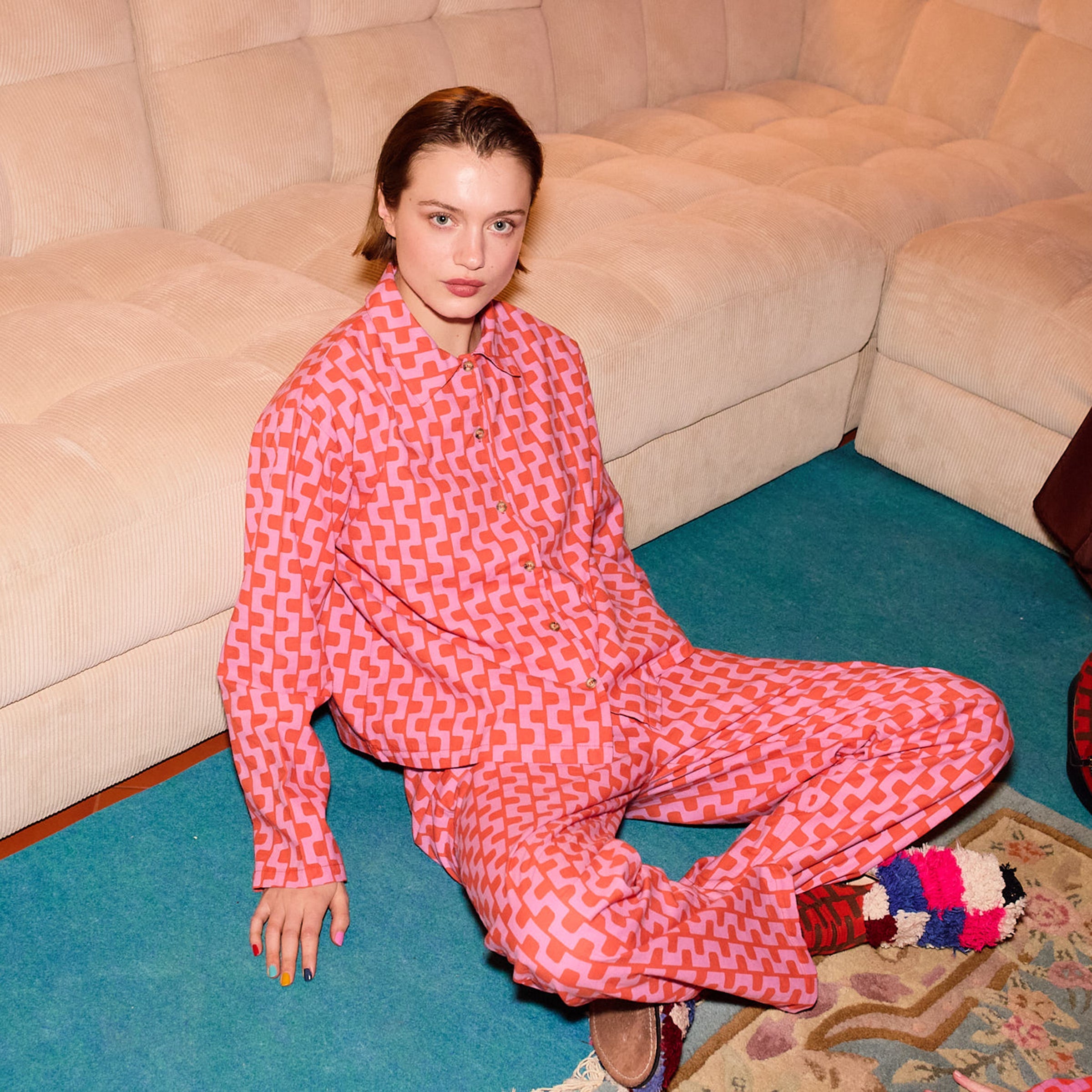 Adult Loungwear-Set Printed Purple