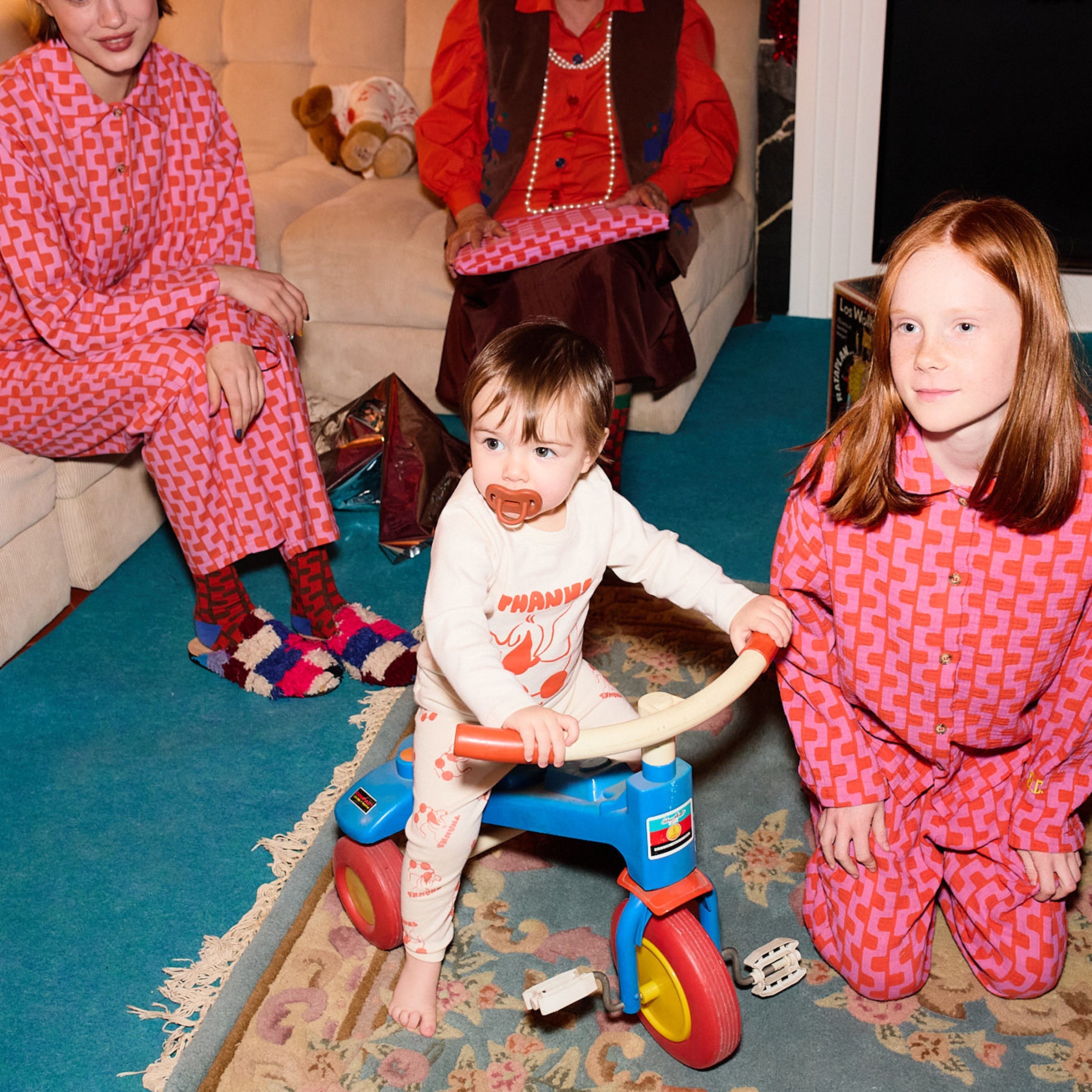 Leggings bébé Rolling Dog blanc cassé