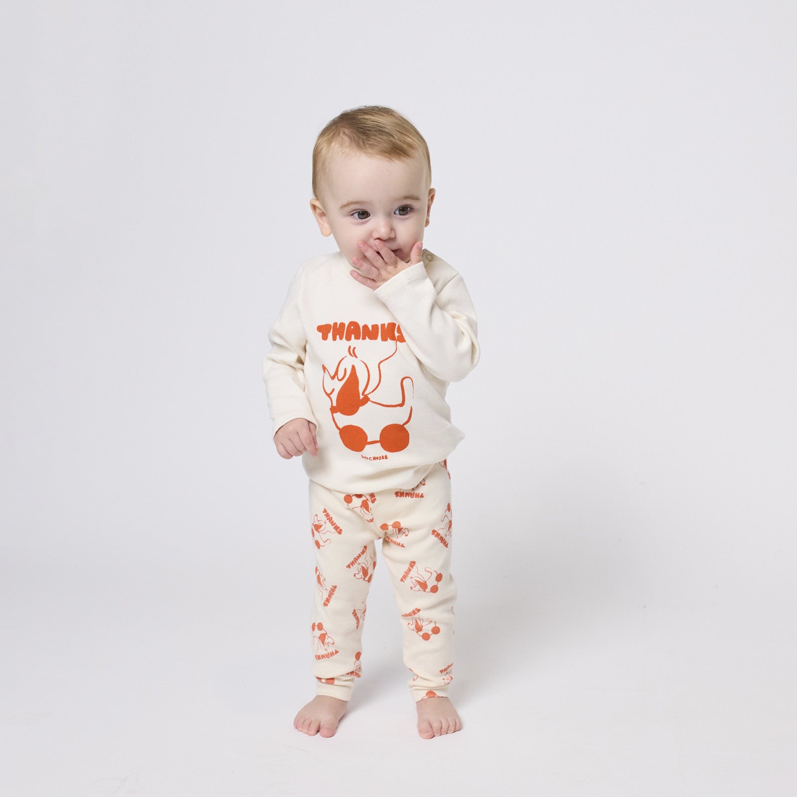 Leggings bébé Rolling Dog blanc cassé