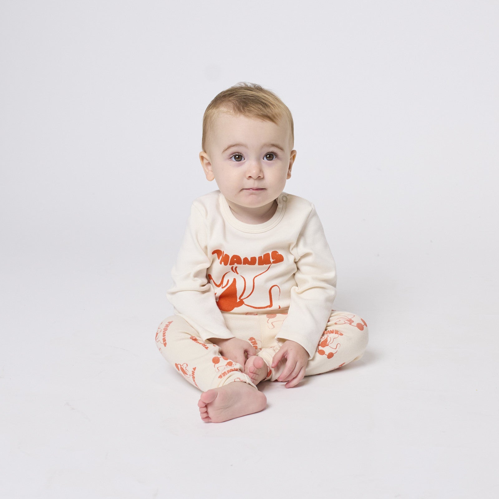 Leggings bébé Rolling Dog blanc cassé