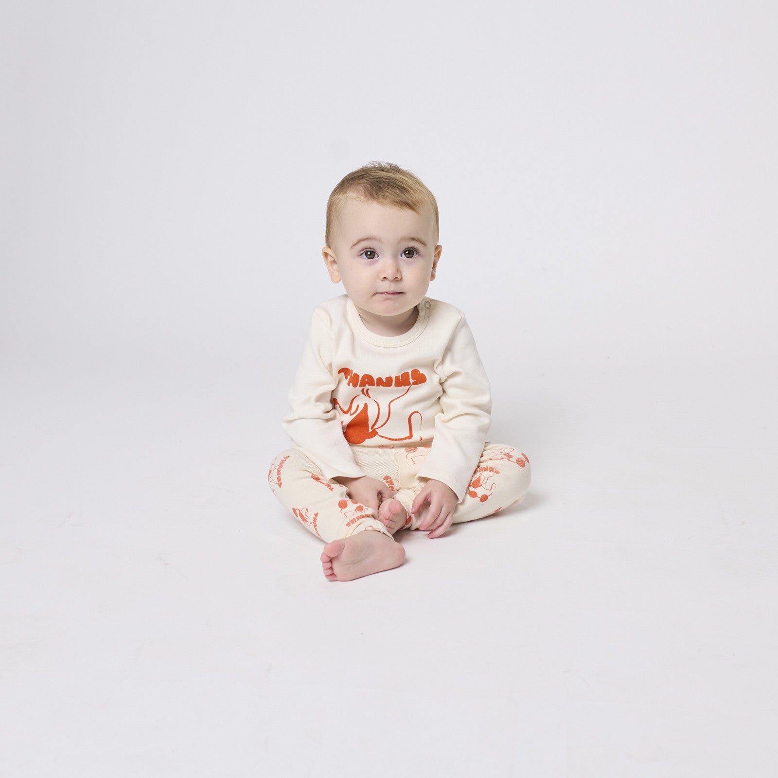 Tee shirt manches longues bébé Rolling Dog Offwhite