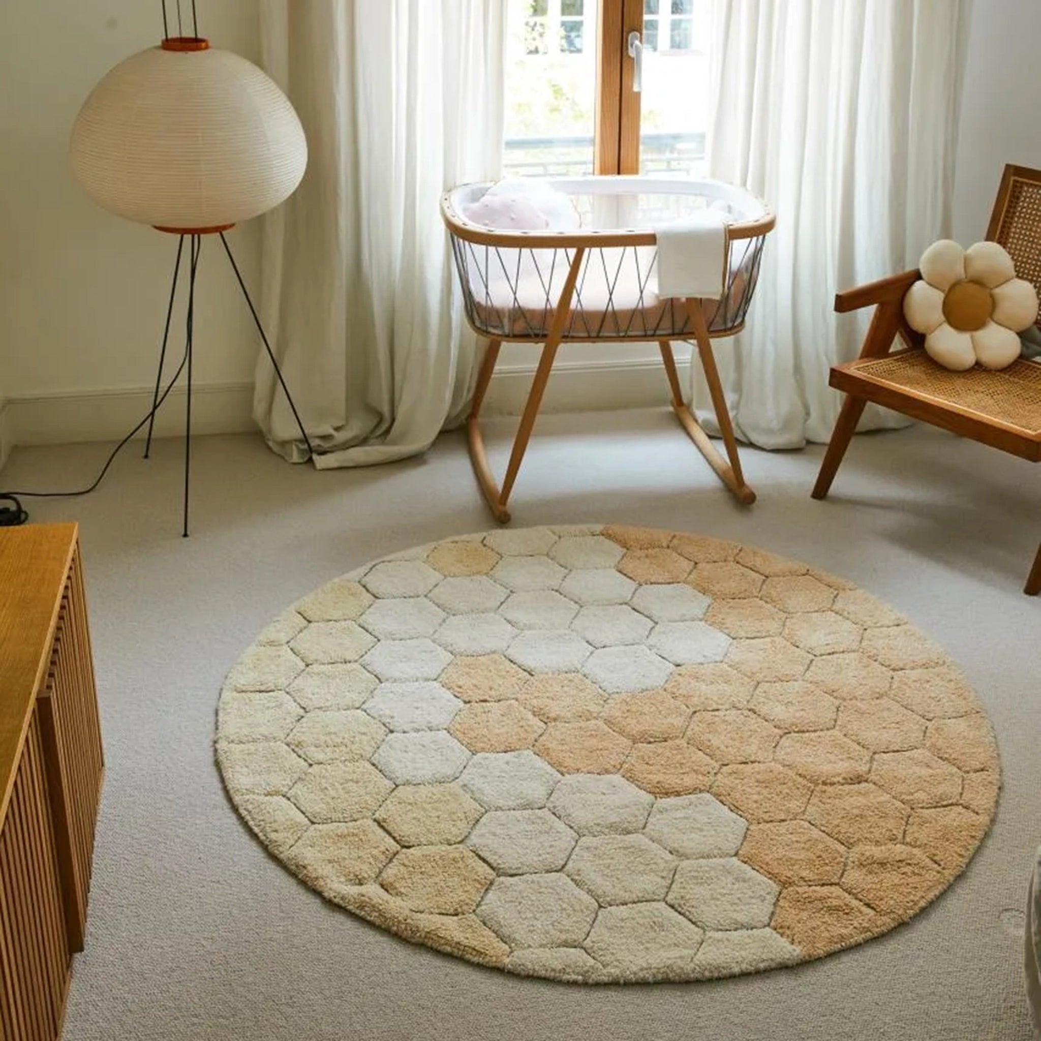 Runder Teppich Honeycomb 2