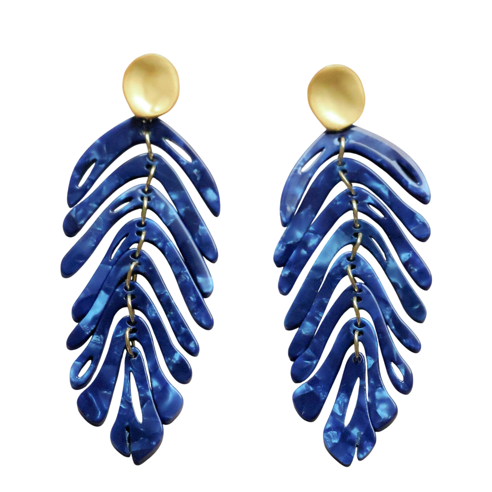 Ohrstecker Leaf blue