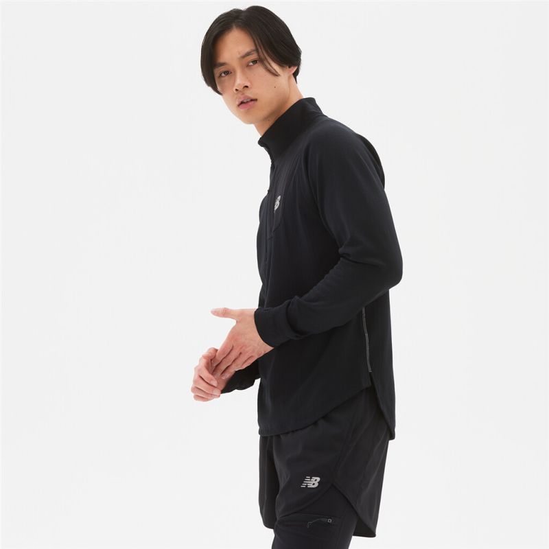 Langarmshirt NB Heat Grid Half Zip black