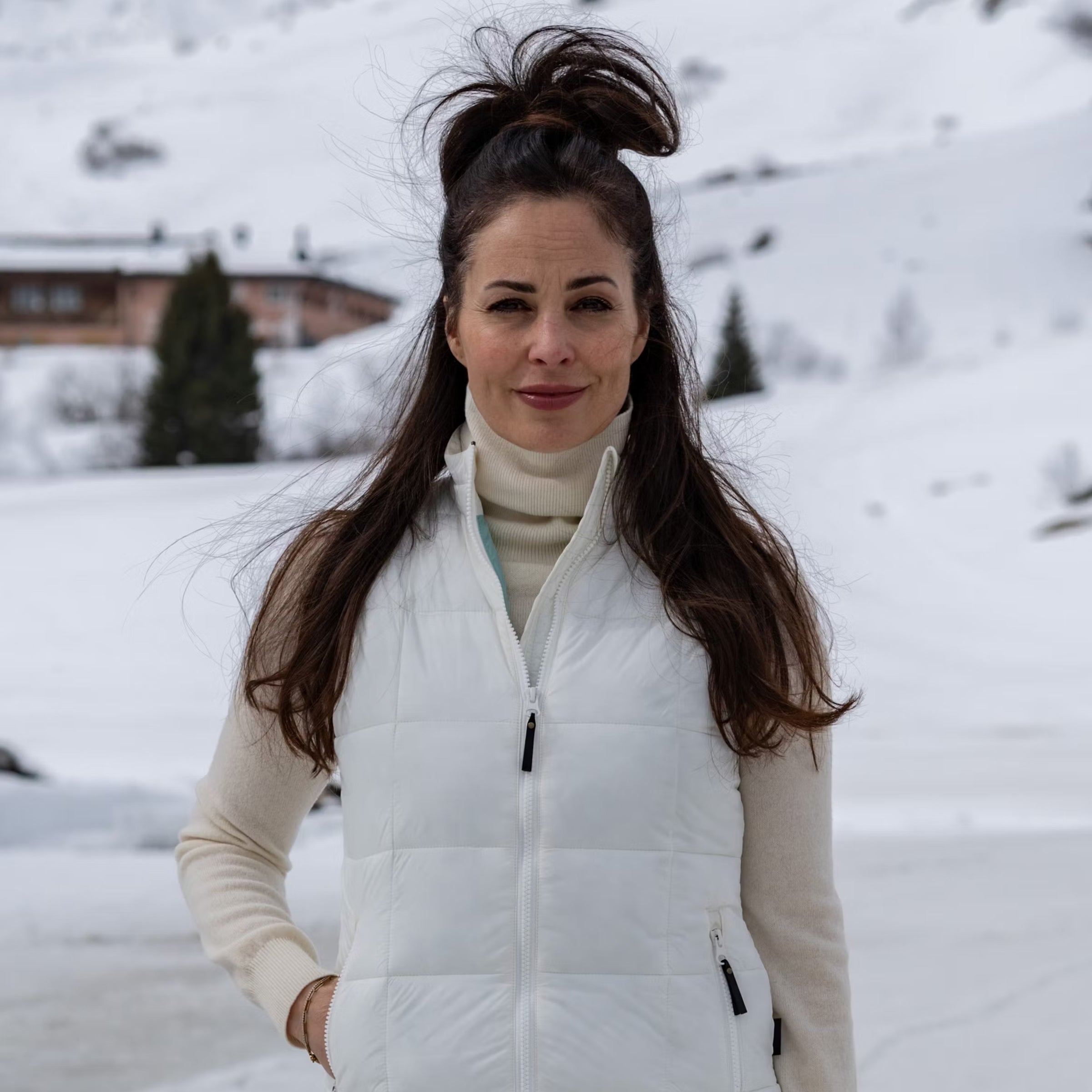 Frauen Weste Thermo Betty off white egret