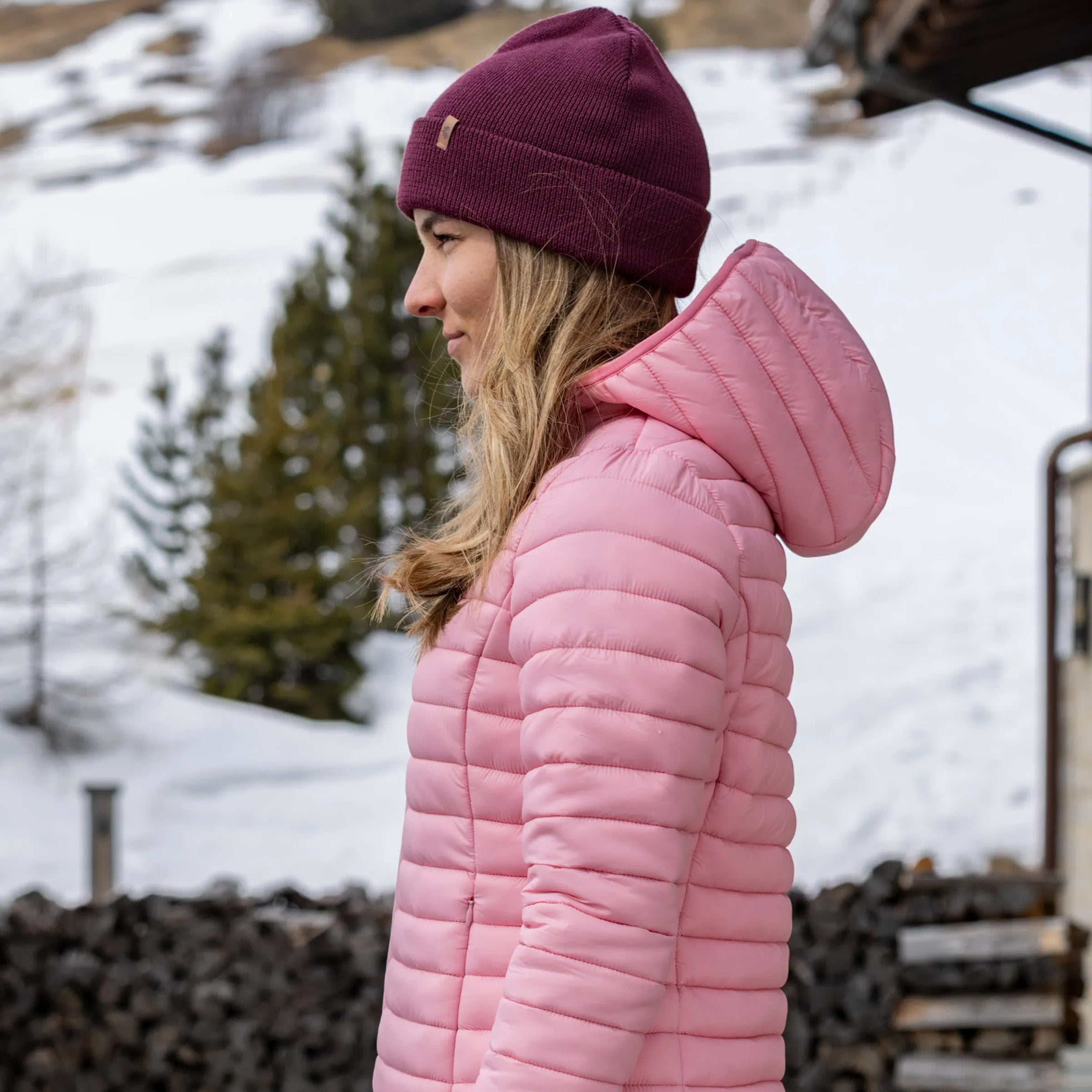 Frauen Jacke Hood Pac Jac pink