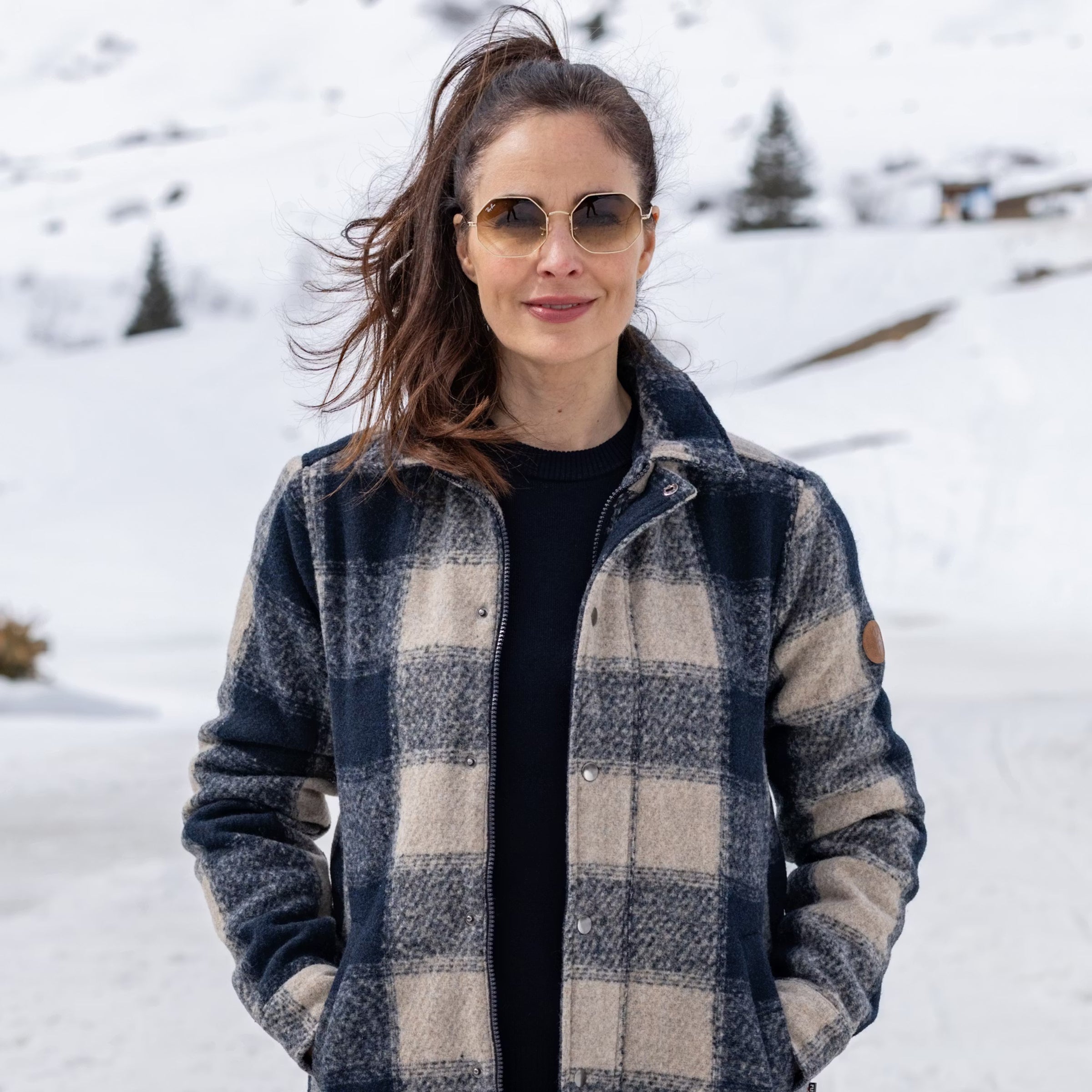 Women's jacket Marla check dark navy