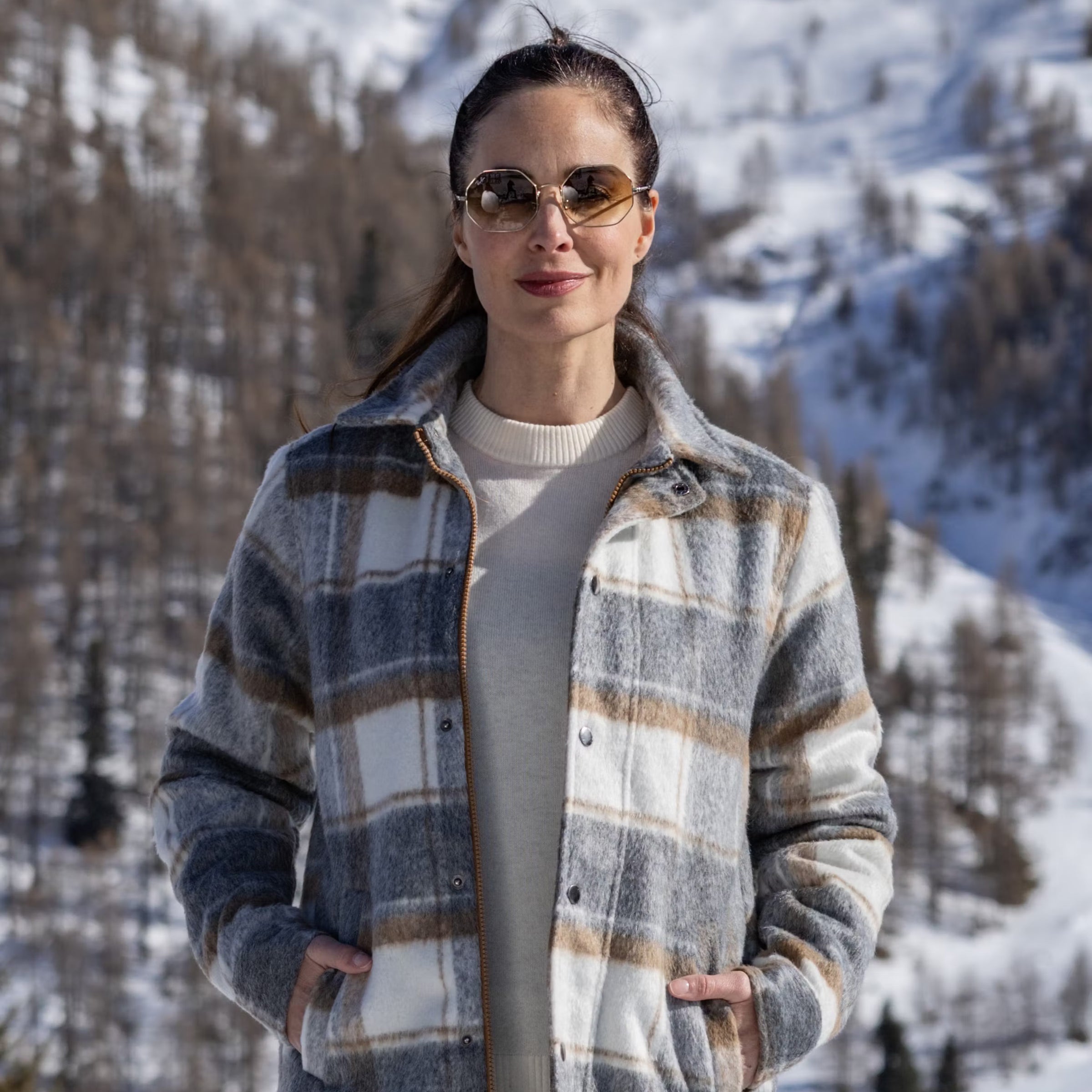 Femmes Marla Veste à carreaux grey