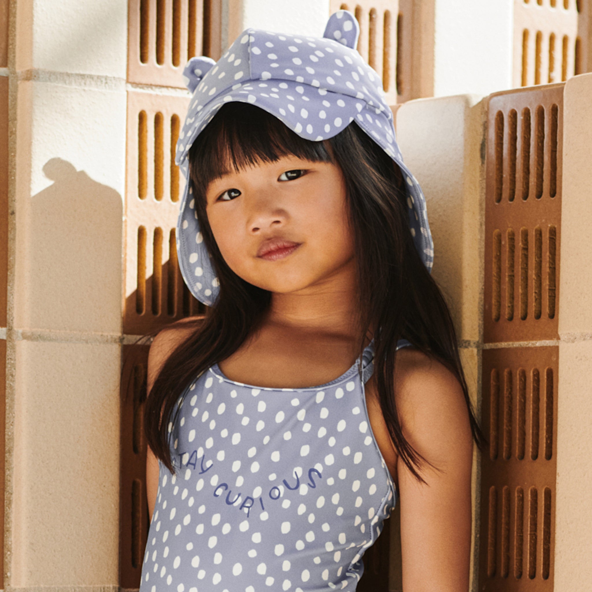 Chapeau de soleil avec oreilles Senia Dot Dusty lavender UV40+