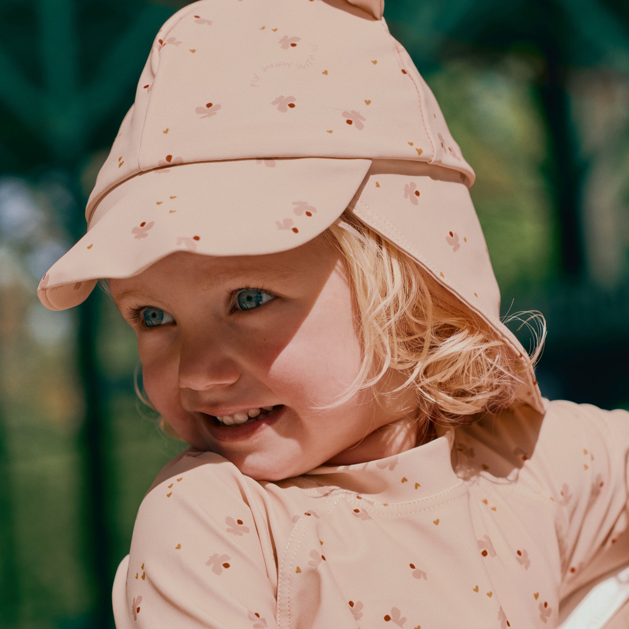 Sun hat with ears Senia Mini Butterfly Apple blossom UV40+