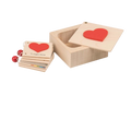 Heart-shaped booklet in wooden box Italian