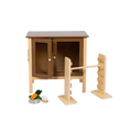 Rabbit hutch with jumping ramp