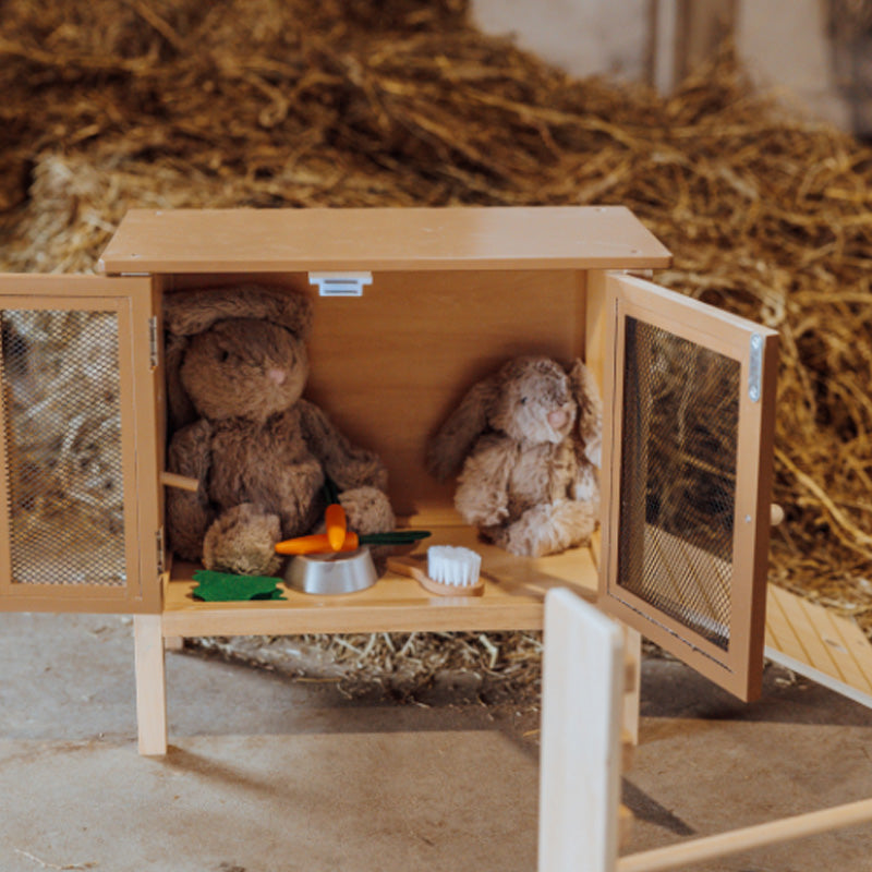 Rabbit hutch with jumping ramp