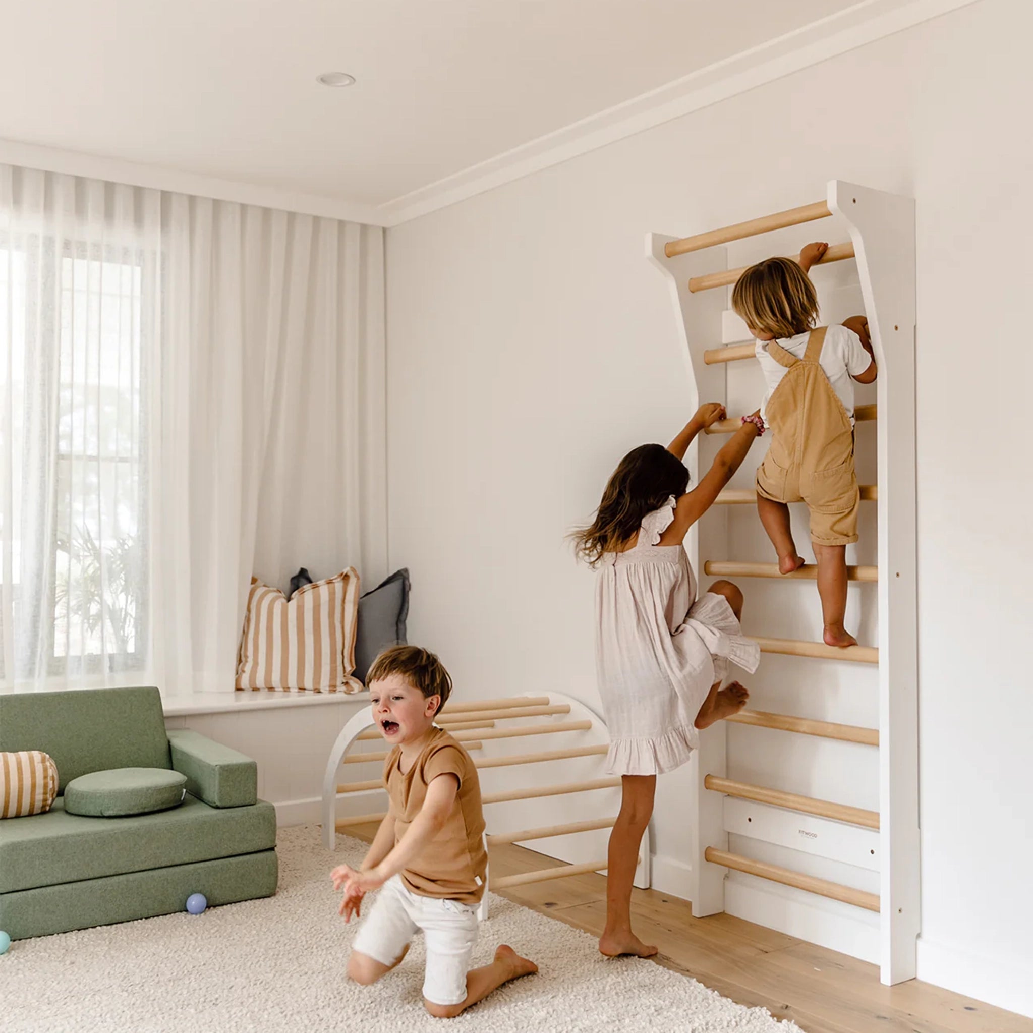 Sprossenwand TAIMI mini Weiss - Birke